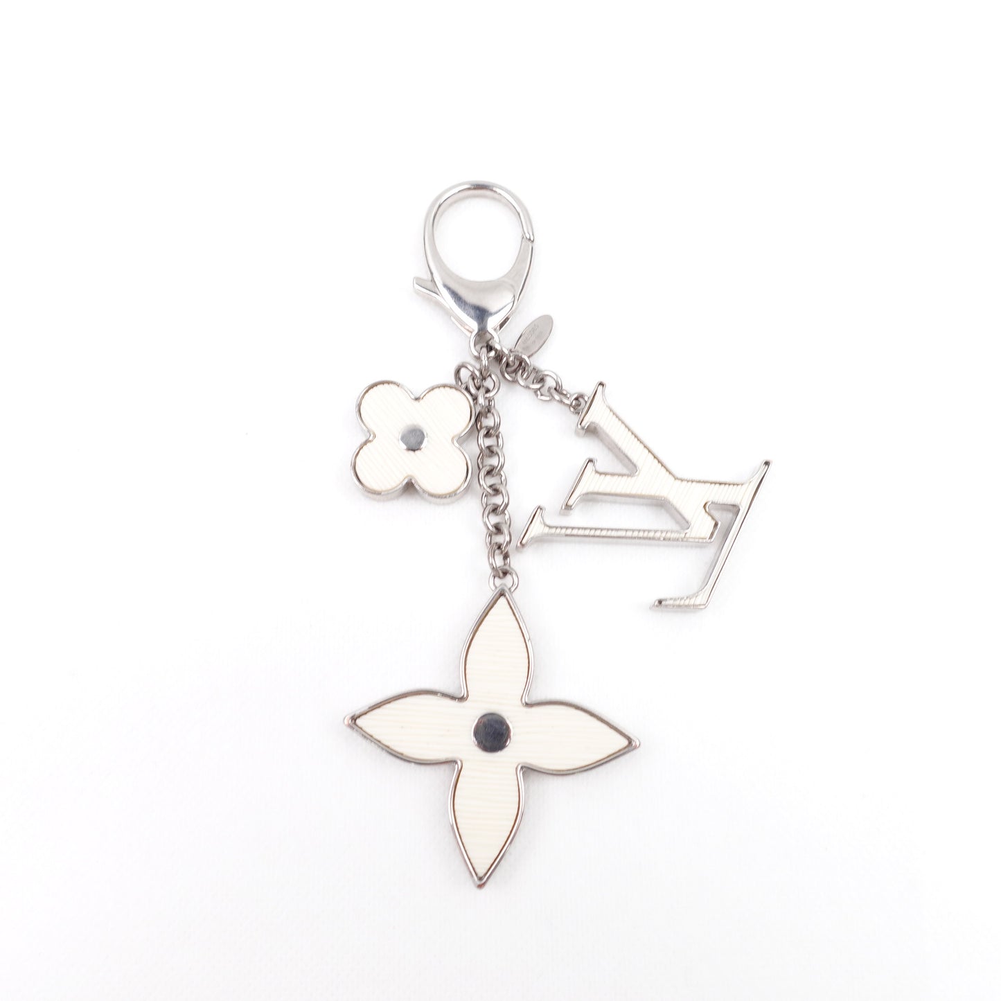 PRE-OWNED LV Fleur De Monogram White Epi Bag Charm