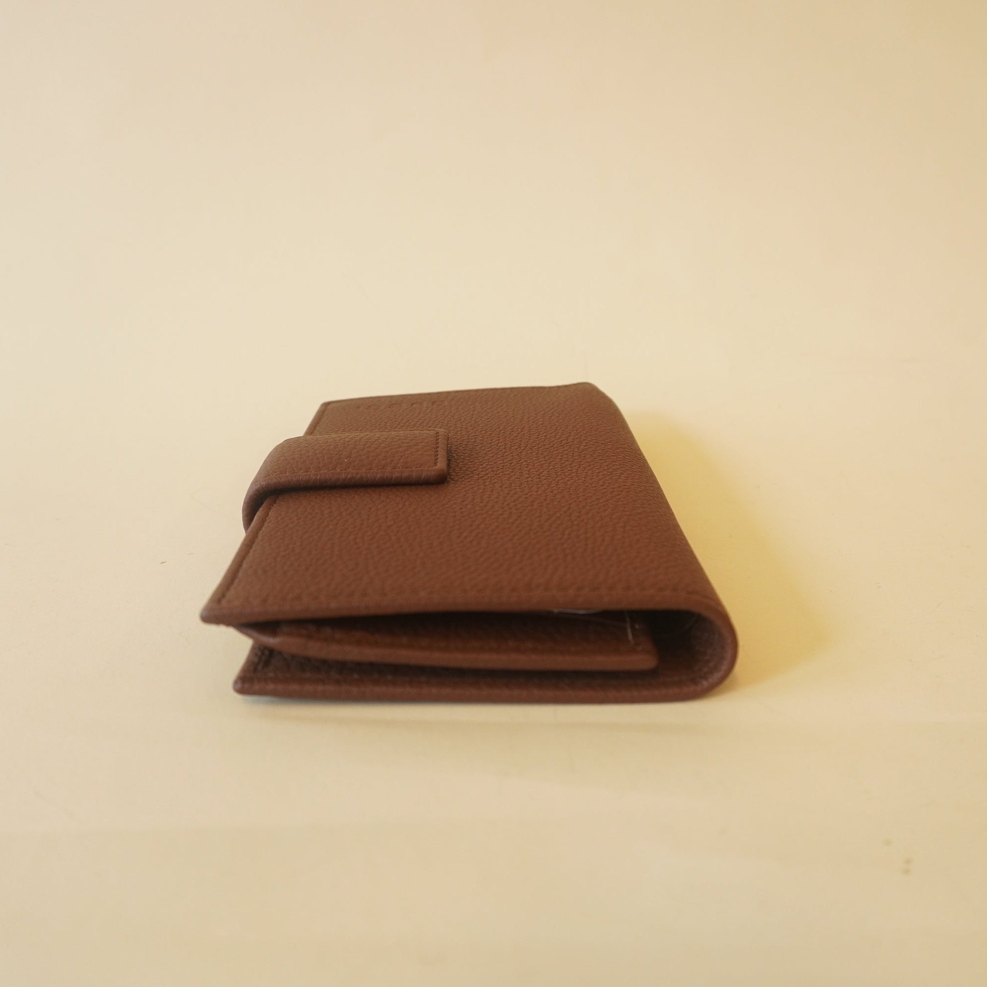 PRE-OWNED Leather Trifold Wallet Brown