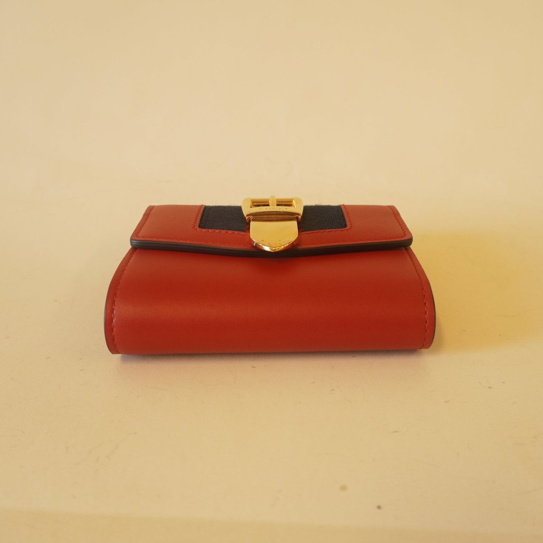 PRE-OWNED Calfskin Sylvie Wallet Hibiscus Red