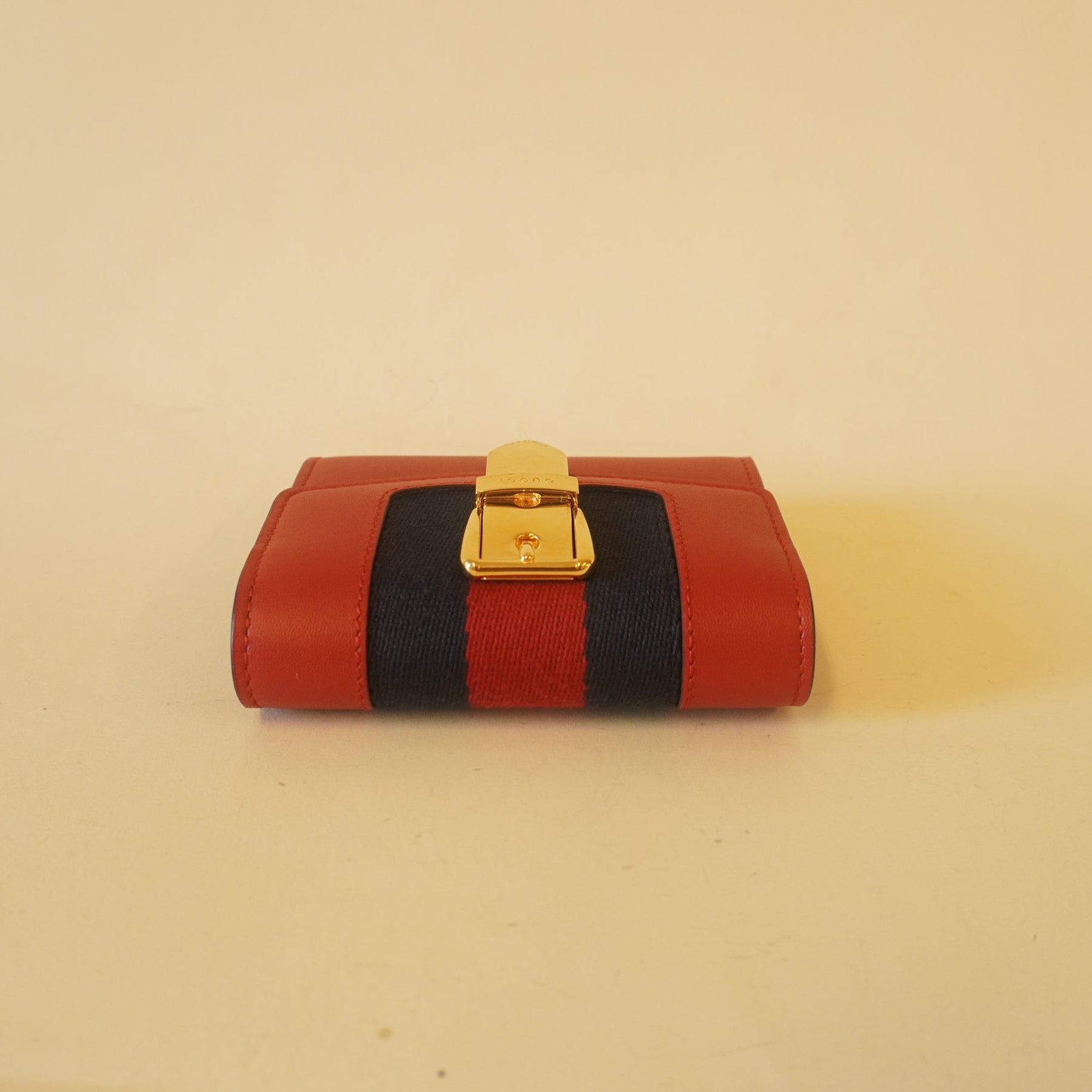 PRE-OWNED Calfskin Sylvie Wallet Hibiscus Red
