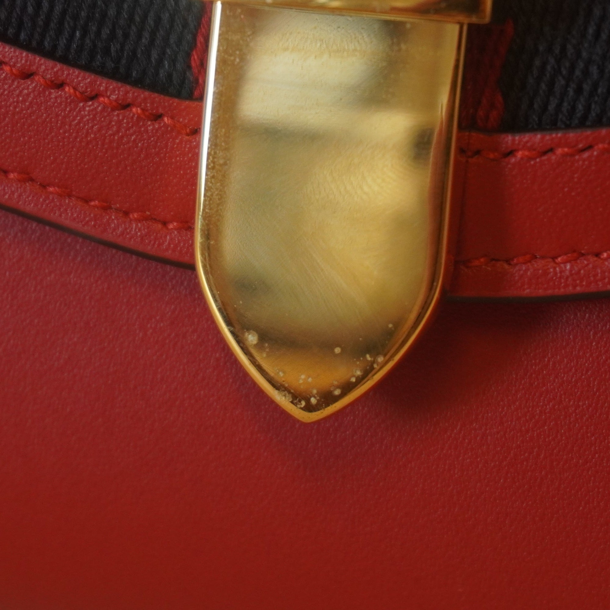 PRE-OWNED Calfskin Sylvie Wallet Hibiscus Red