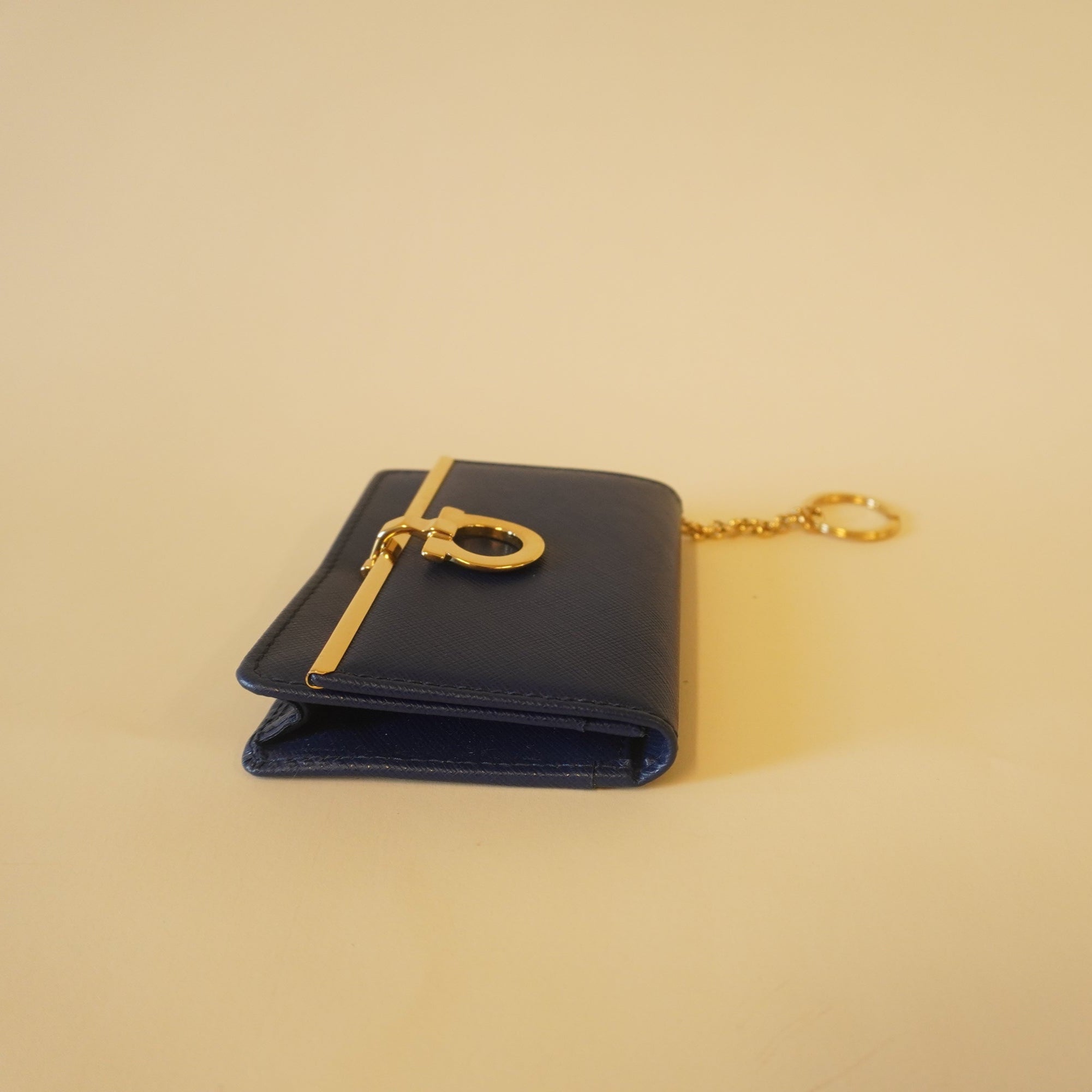 PRE-OWNED Royal Blue Gancini Card Case