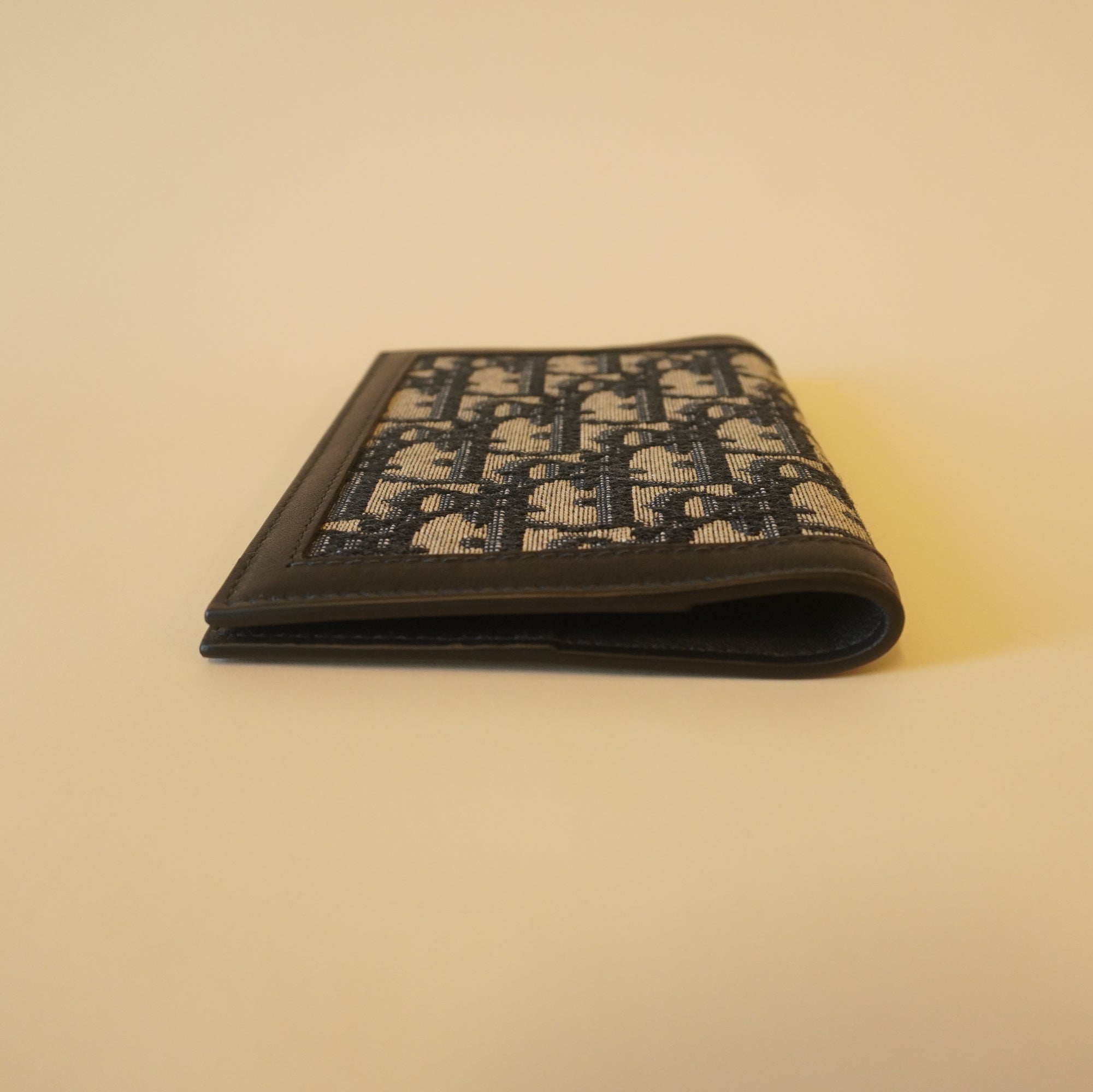 PRE-OWNED Calfskin Oblique Canvas Passport Holder