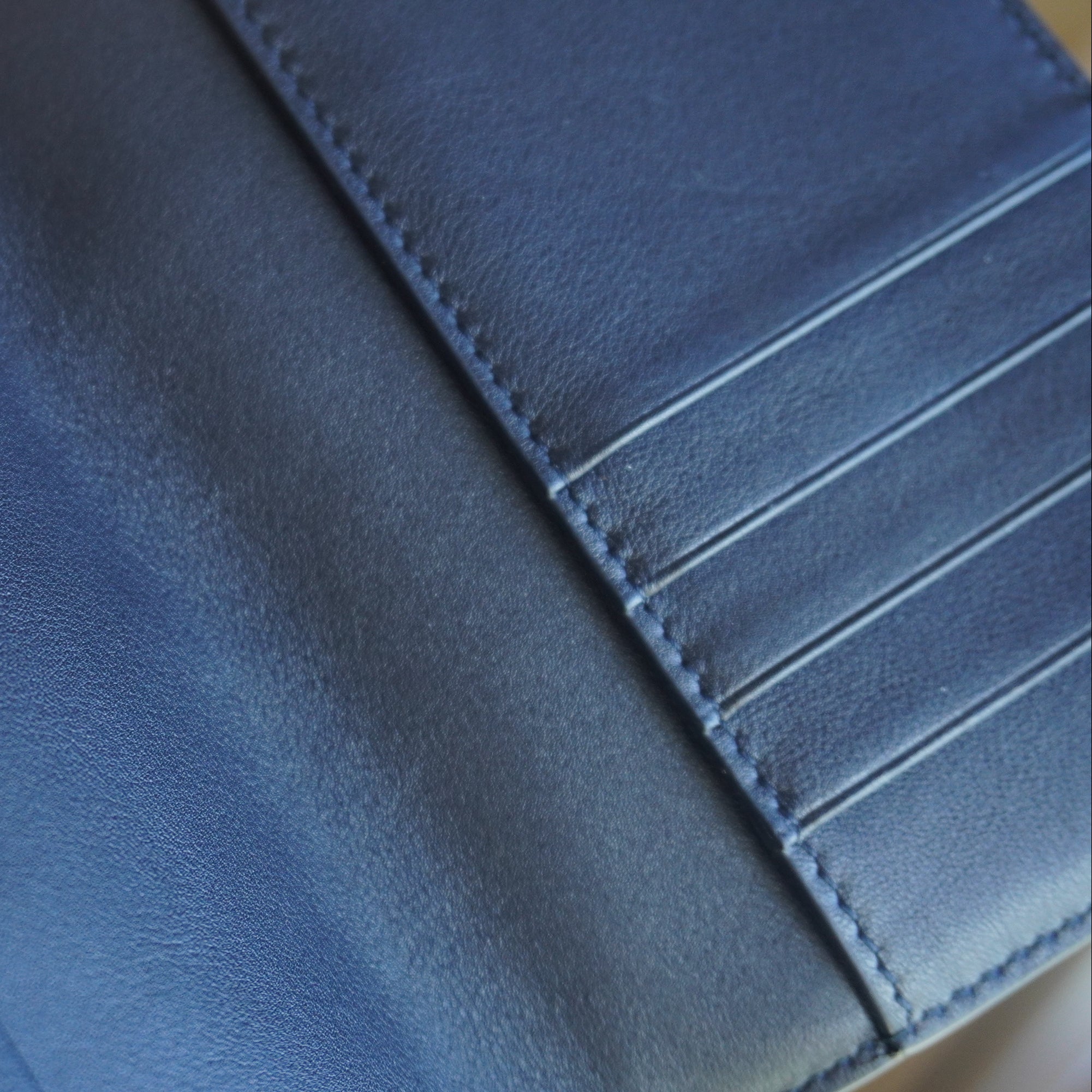 PRE-OWNED Calfskin Oblique Canvas Passport Holder