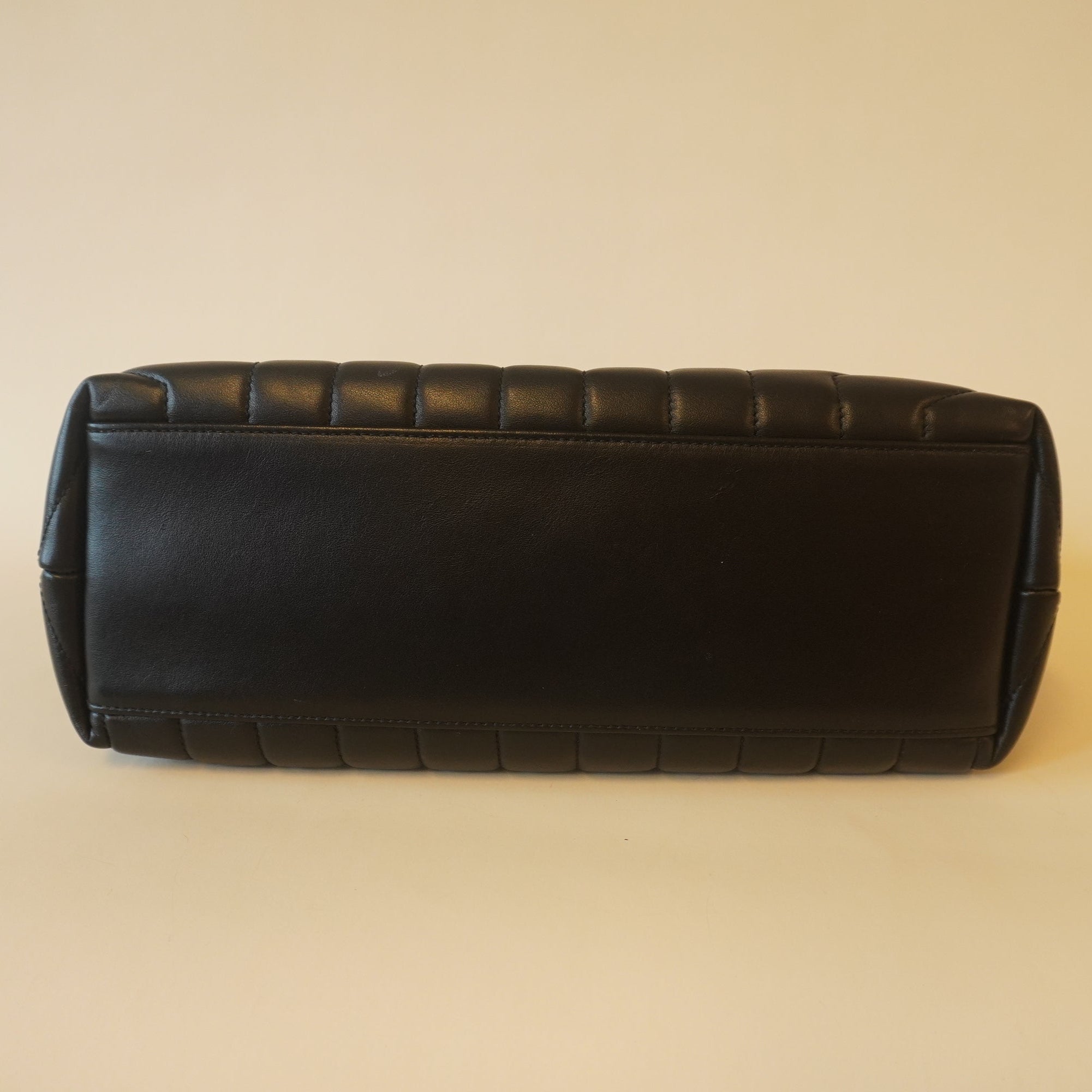 PRE-OWNED Black LouLou Medium Calfskin Shoulder Bag exudes