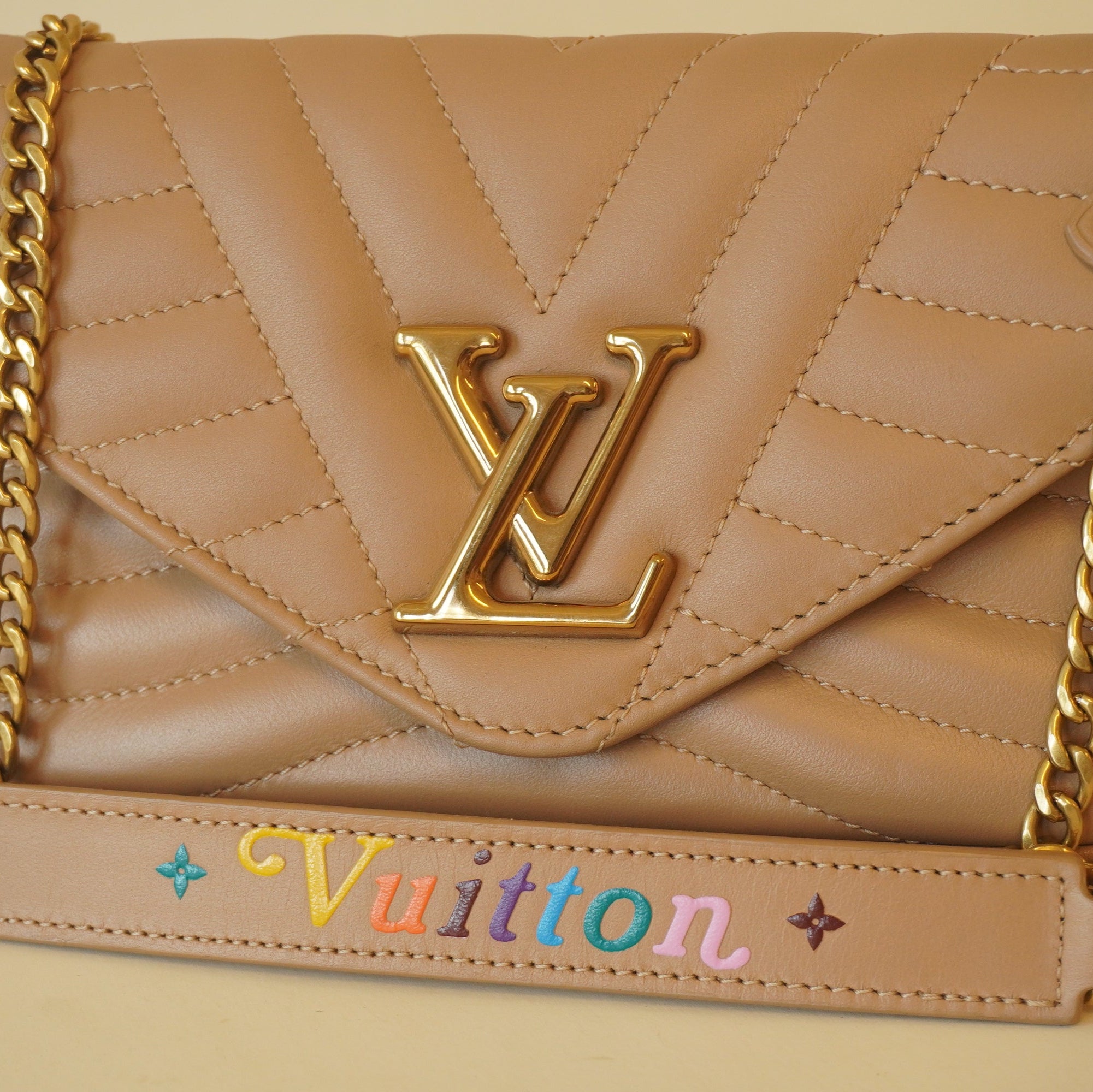 PRE-OWNED LV Sand Beige New Wave Shoulder Bag