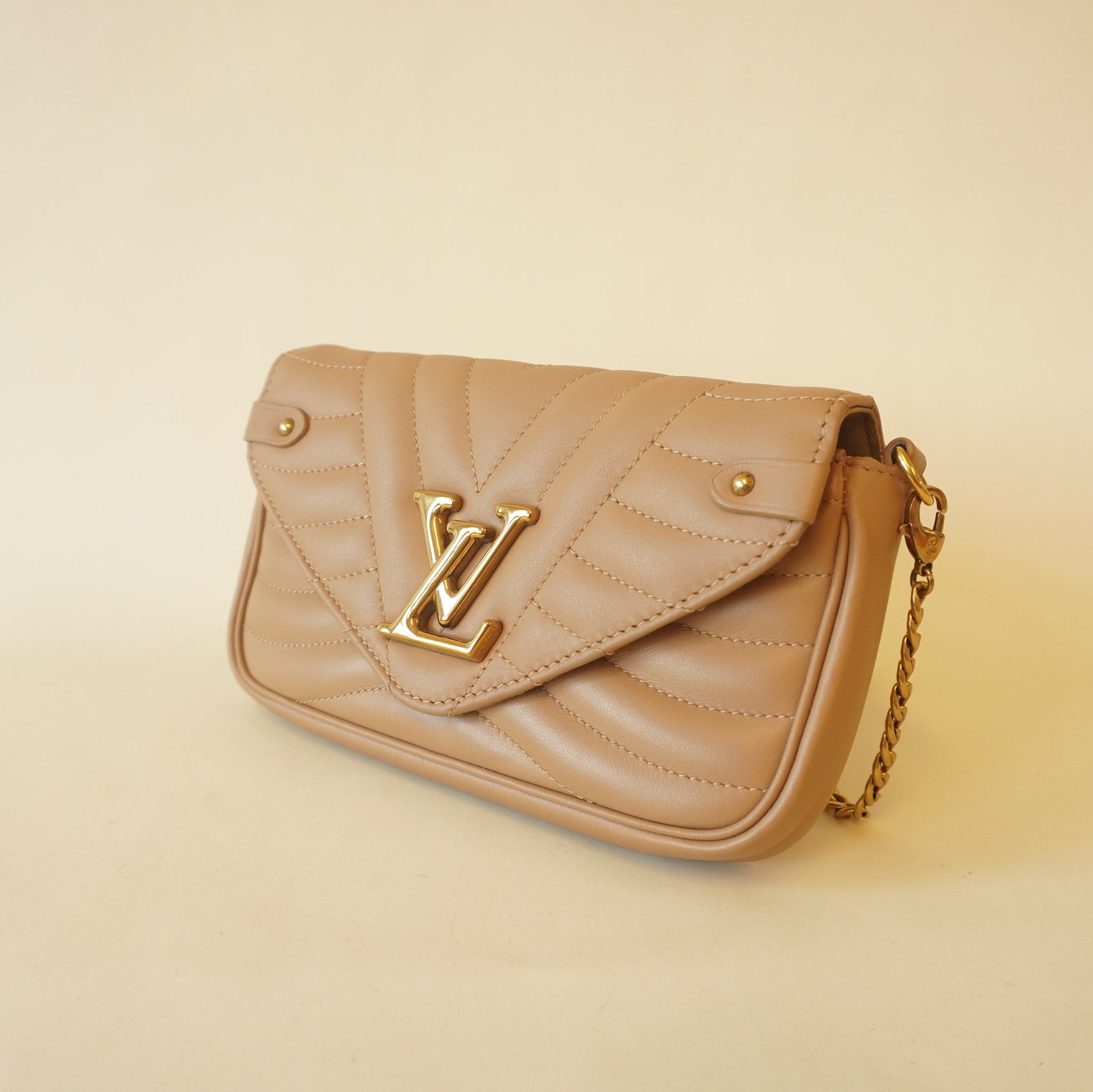 PRE-OWNED LV Sand Beige New Wave Shoulder Bag