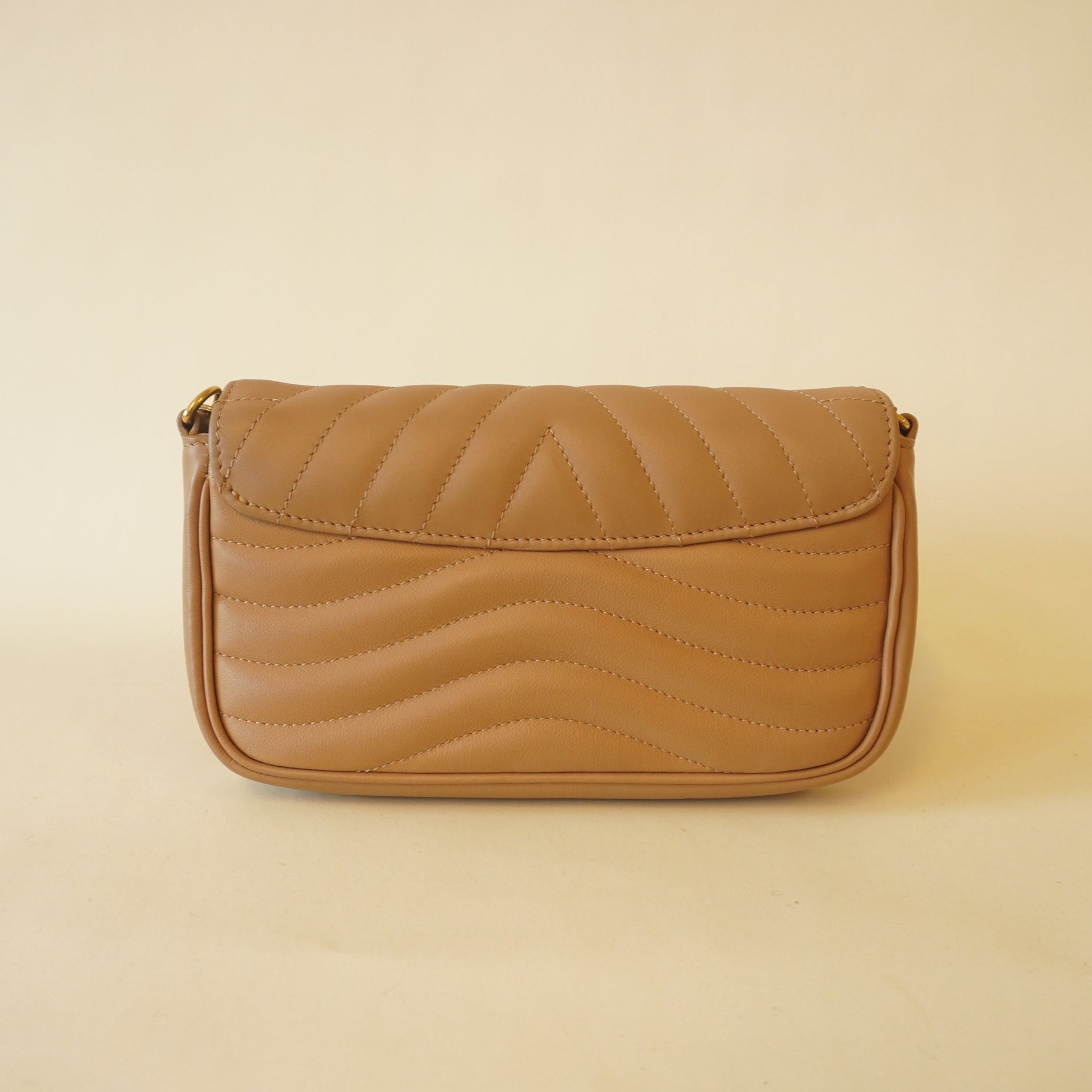 PRE-OWNED LV Sand Beige New Wave Shoulder Bag