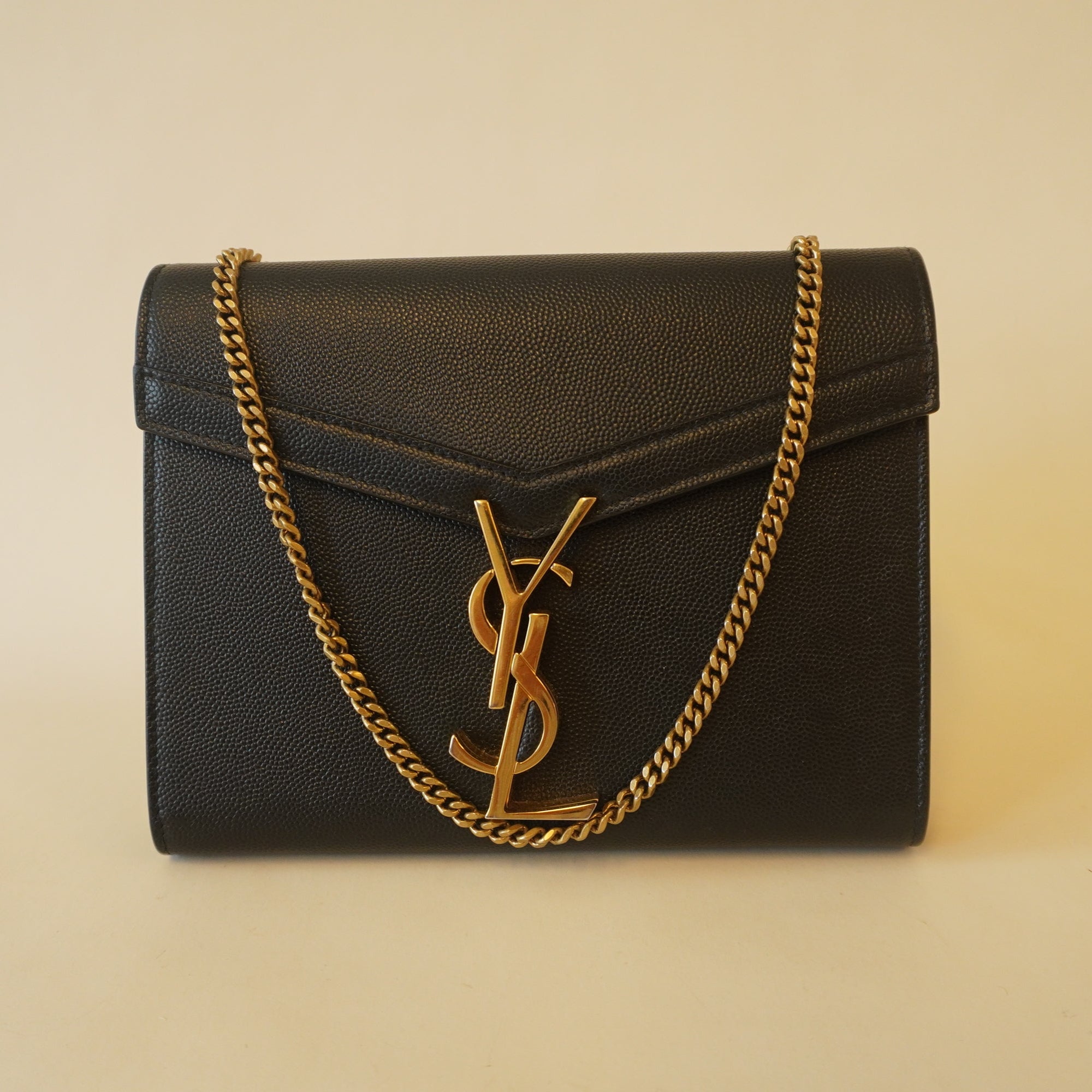 PRE-OWNED Grain De Poudre Monogram Cassandra Chain Wallet or Shoulder Bag