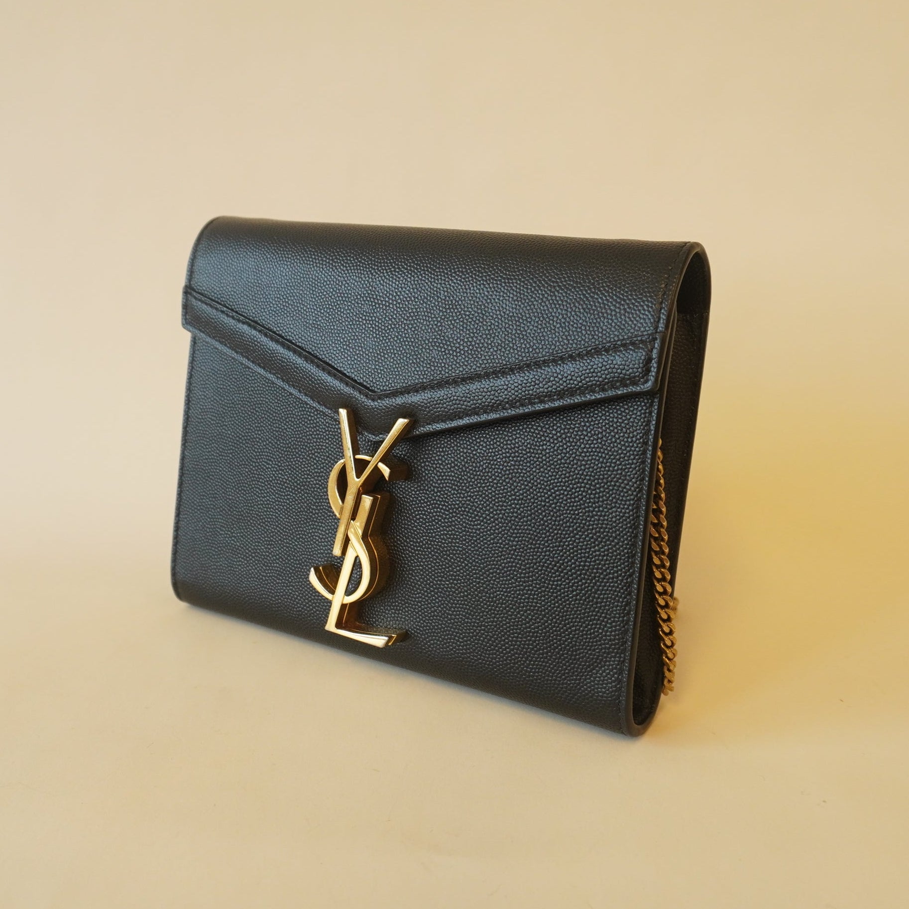 PRE-OWNED Grain De Poudre Monogram Cassandra Chain Wallet or Shoulder Bag