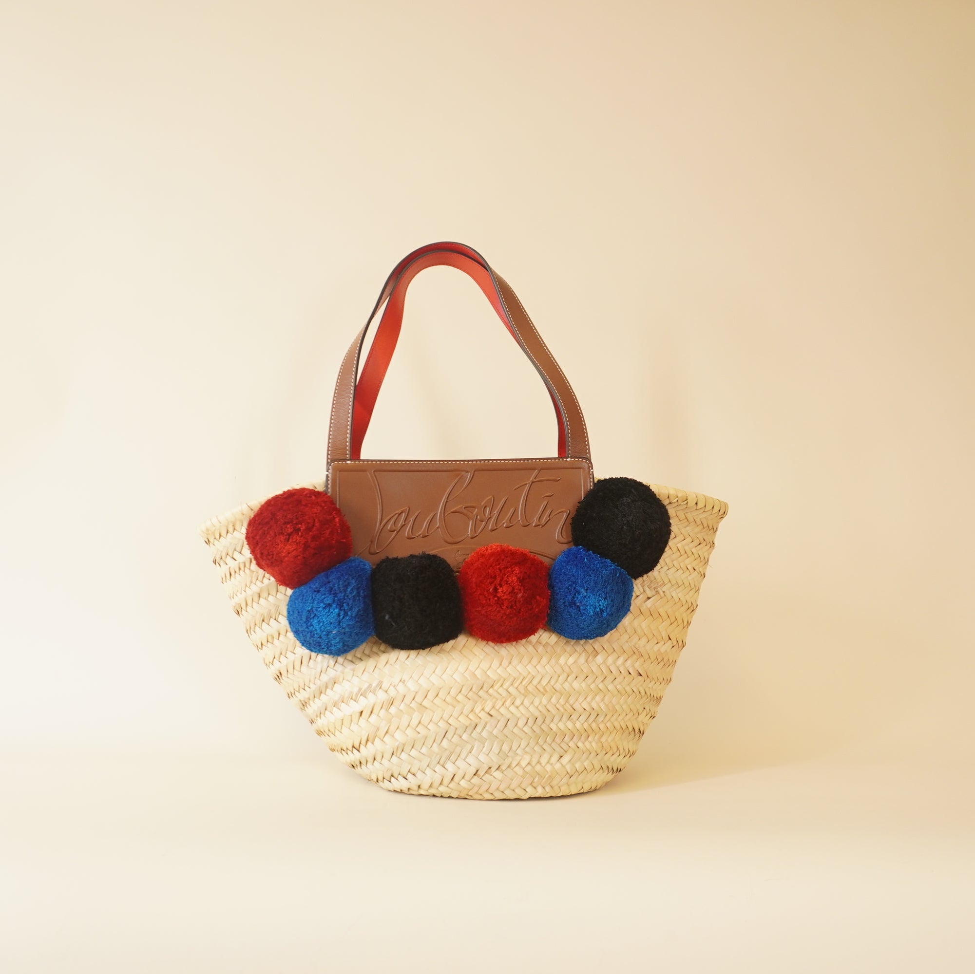 PRE-OWNED CL Loubishore Embellished Basket Shoulder Bag