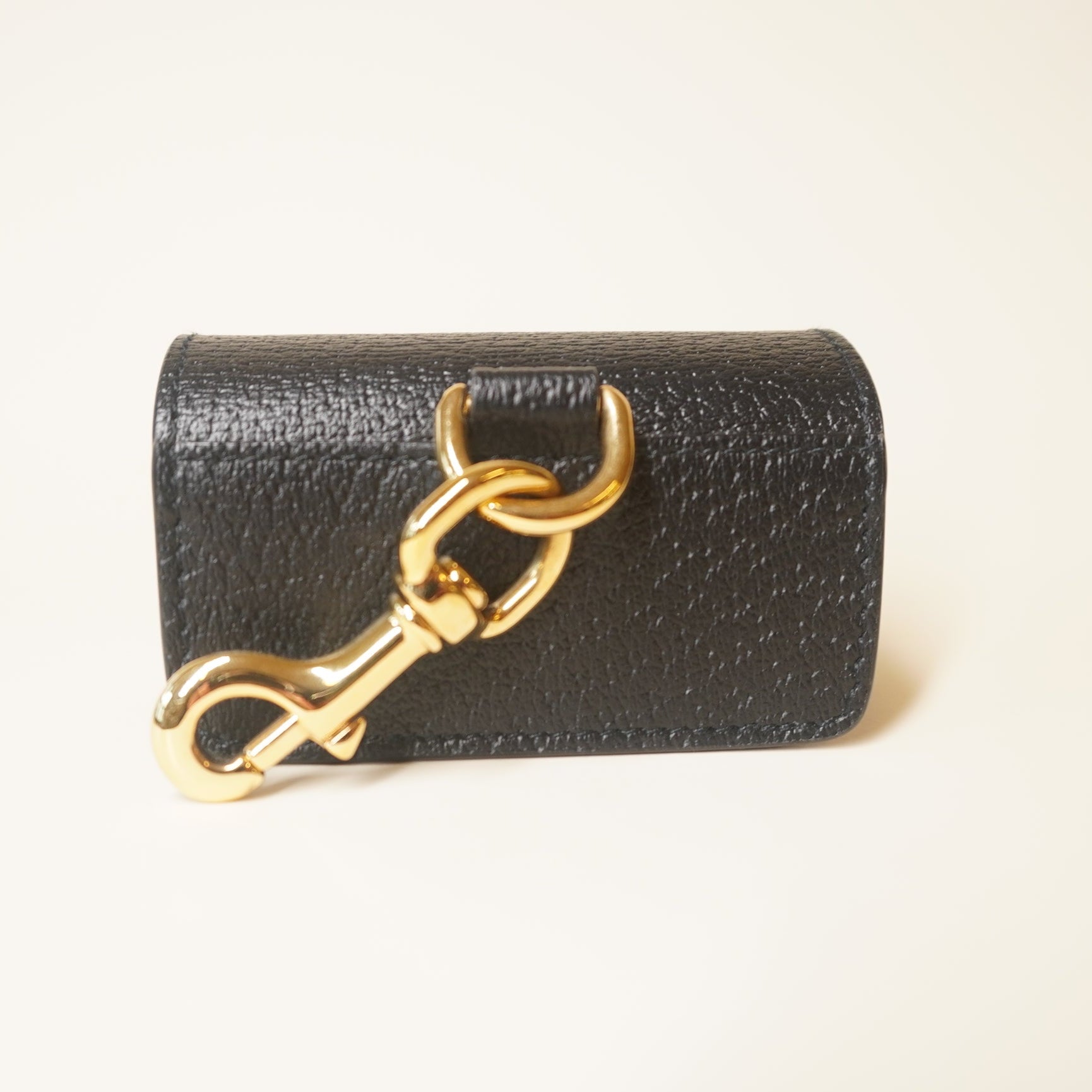 PRE-OWNED GG Black Demetra Etiquette Waste Bag Holder