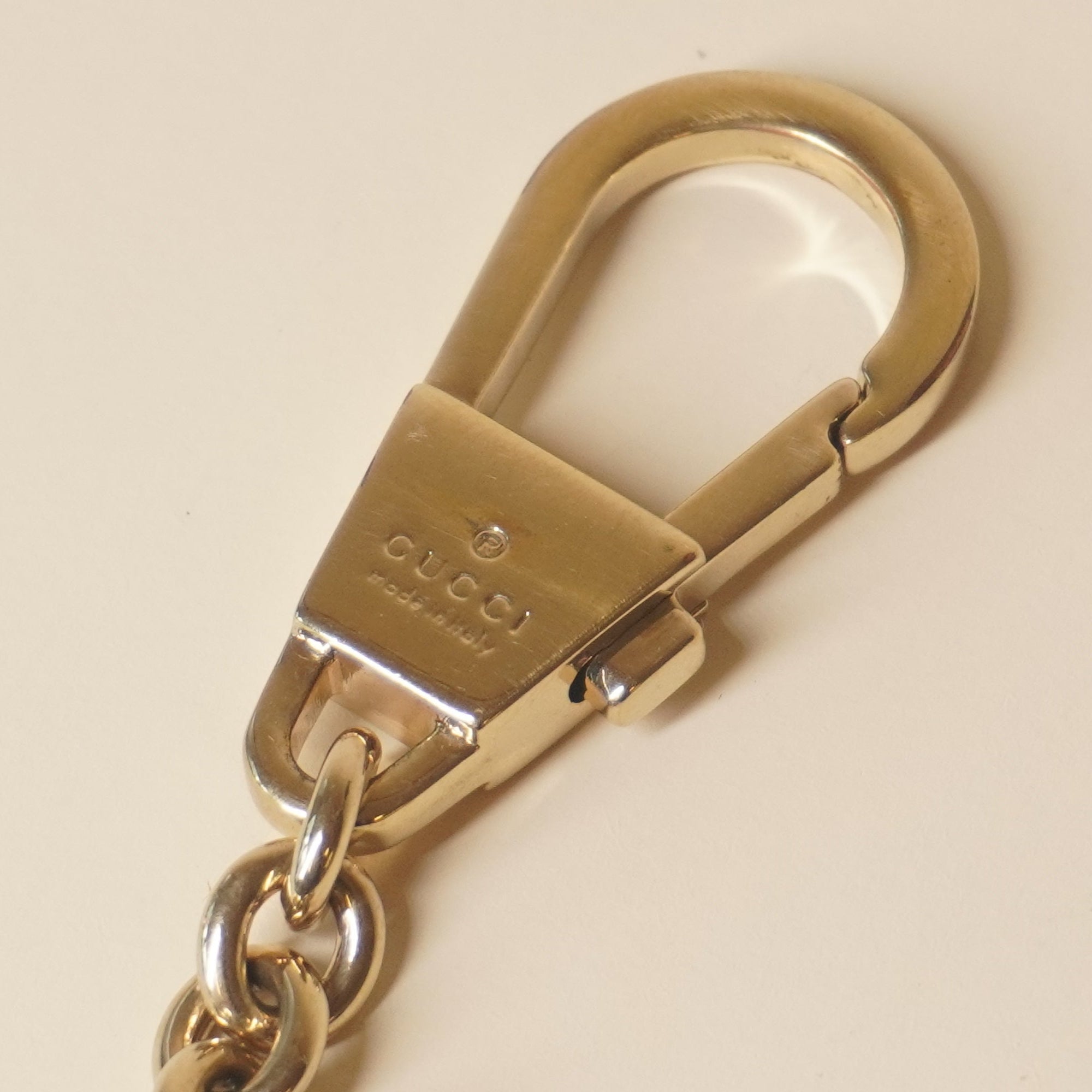 PRE-OWNED Studded Interlocking G Logo Keychain Bag Charm