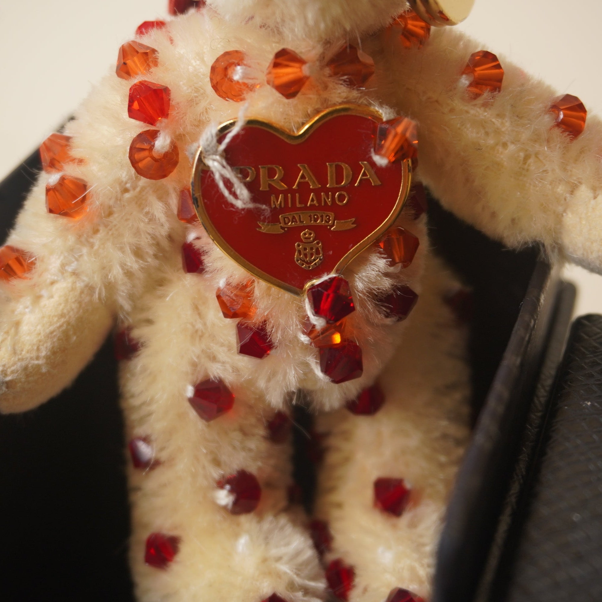 PRE-OWNED Teddy Bear Cupid with Rubies Bag Charm