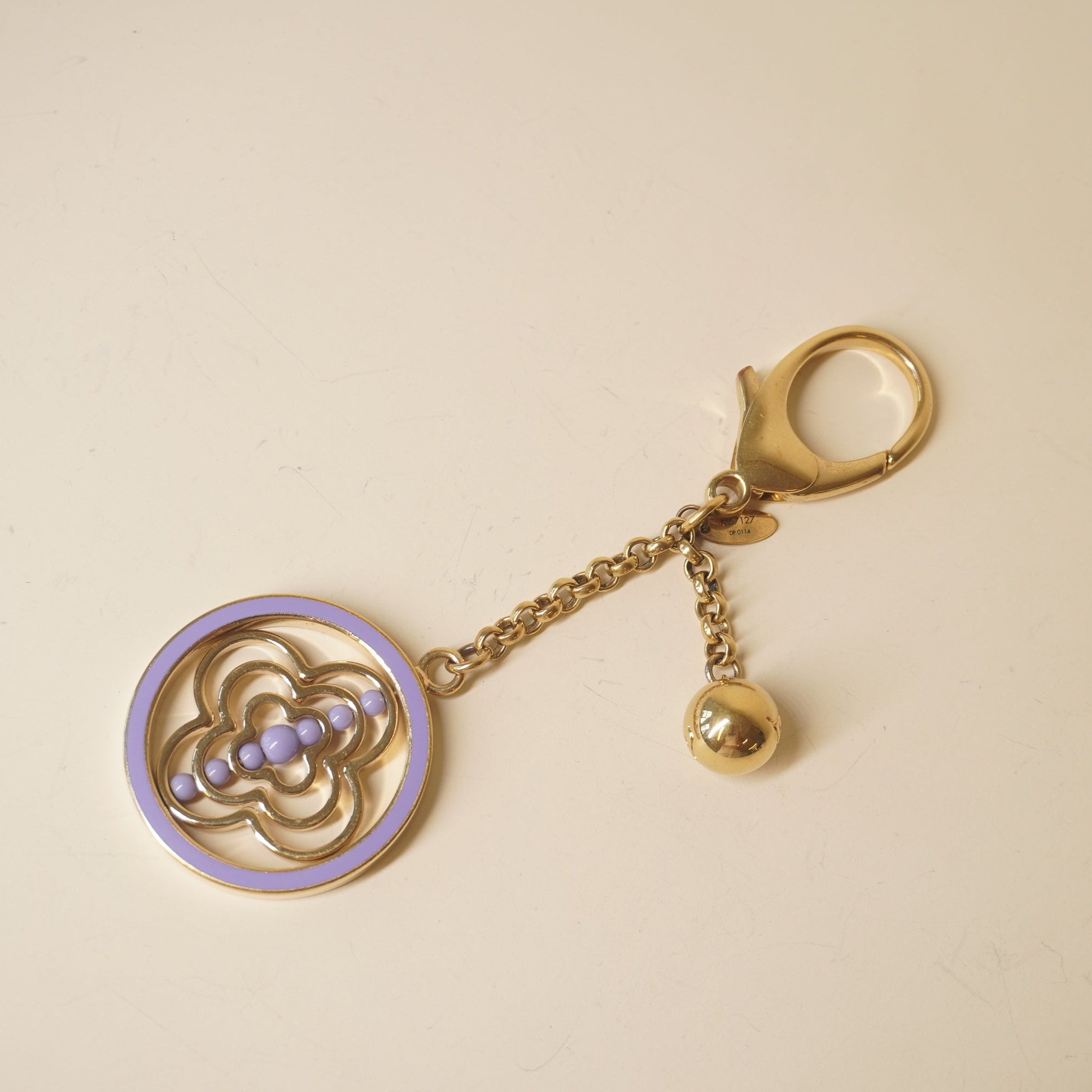PRE-OWNED LV Whirly Flower Bag Charm Lilac