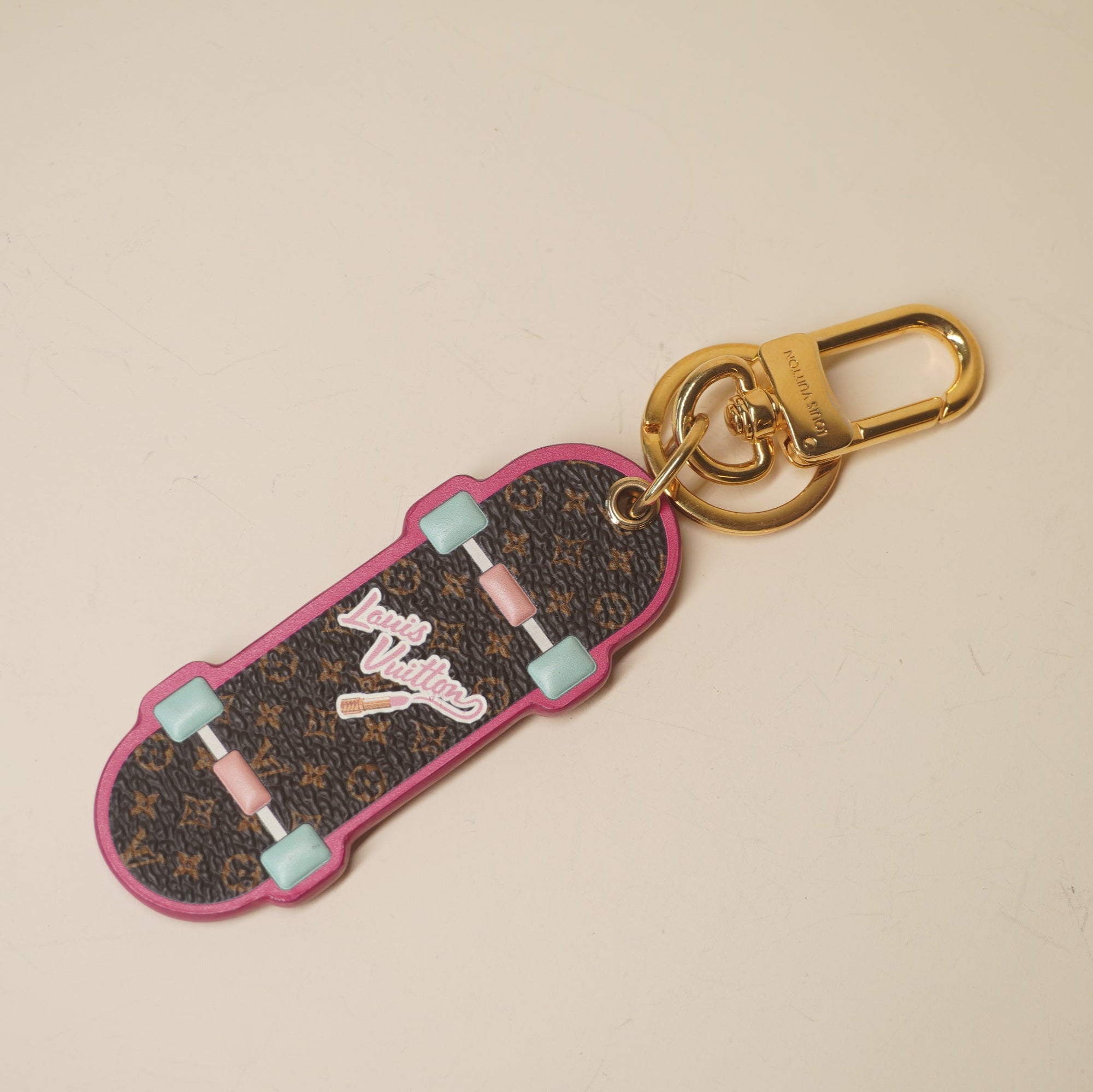 PRE-OWNED LV Monogram Skateboard Bag Charm Key Holder