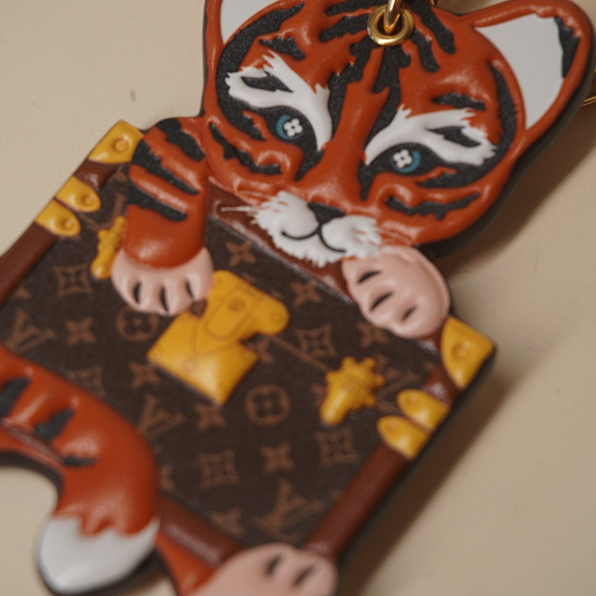 PRE-OWNED Precious Tiger Bag Charm Key Holder