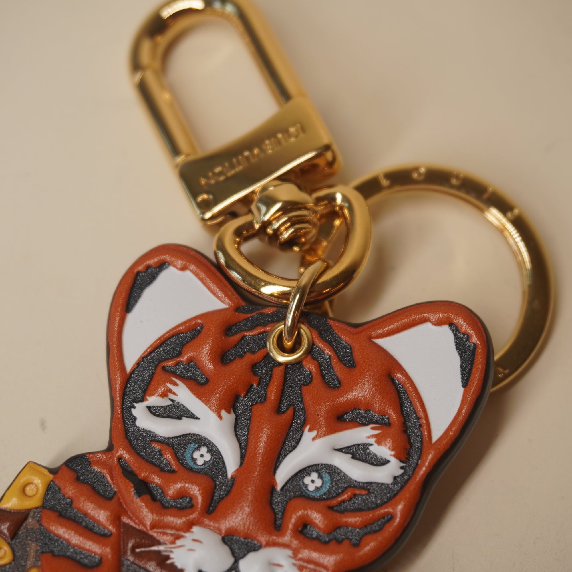 PRE-OWNED Precious Tiger Bag Charm Key Holder