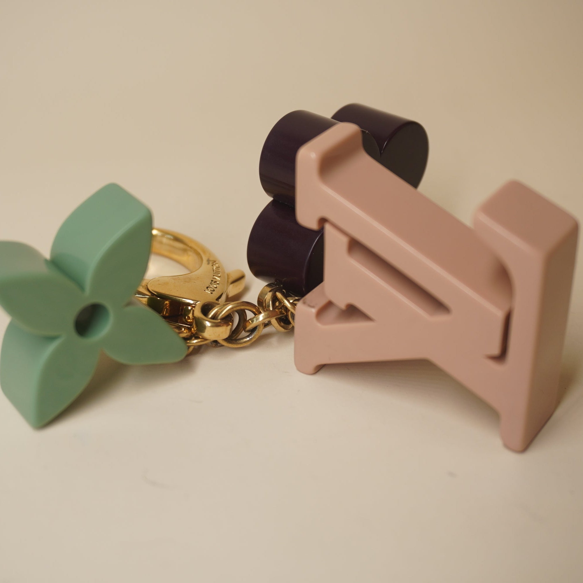 PRE-OWNED Resin Playtime Bag Charm Rose