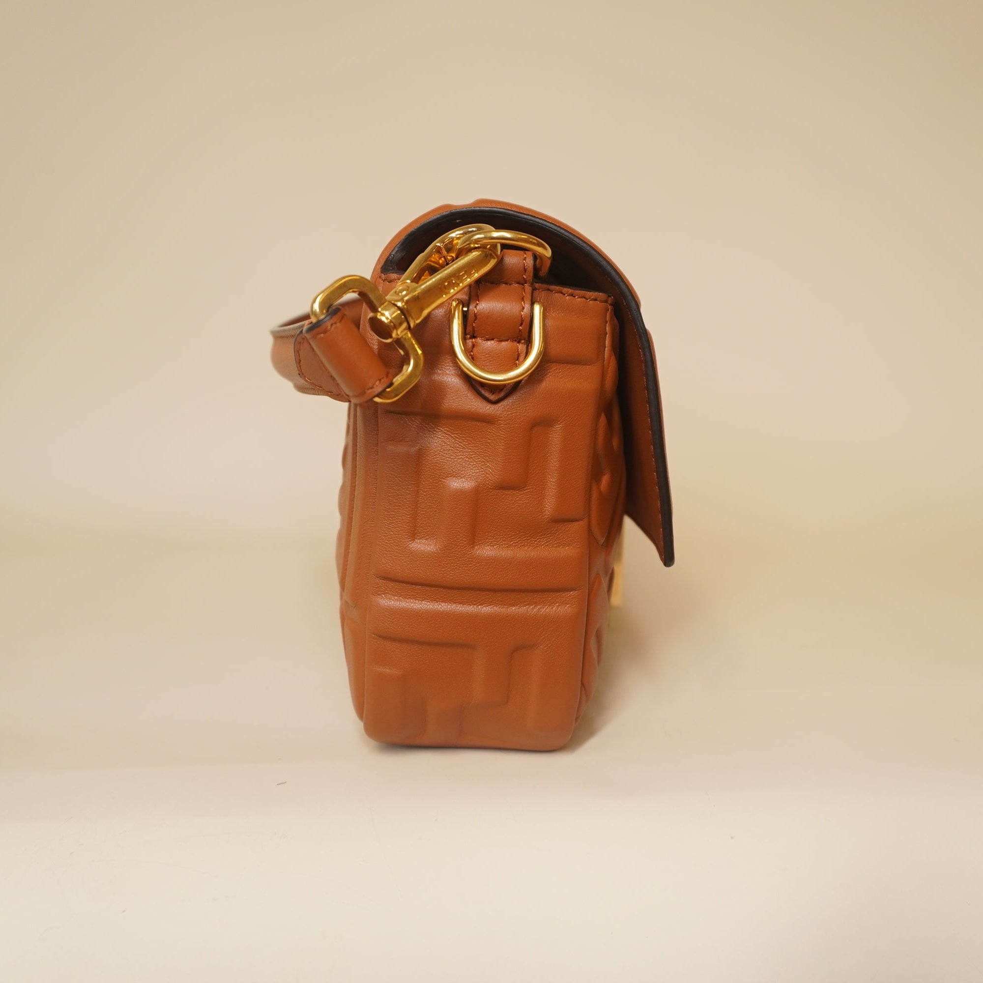 PRE-OWNED Baguette Brown Calfskin Shoulder Bag