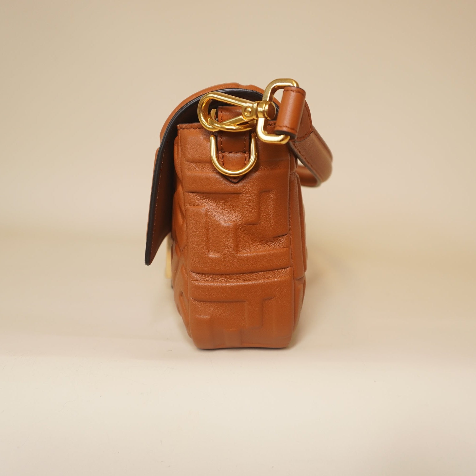 PRE-OWNED Baguette Brown Calfskin Shoulder Bag