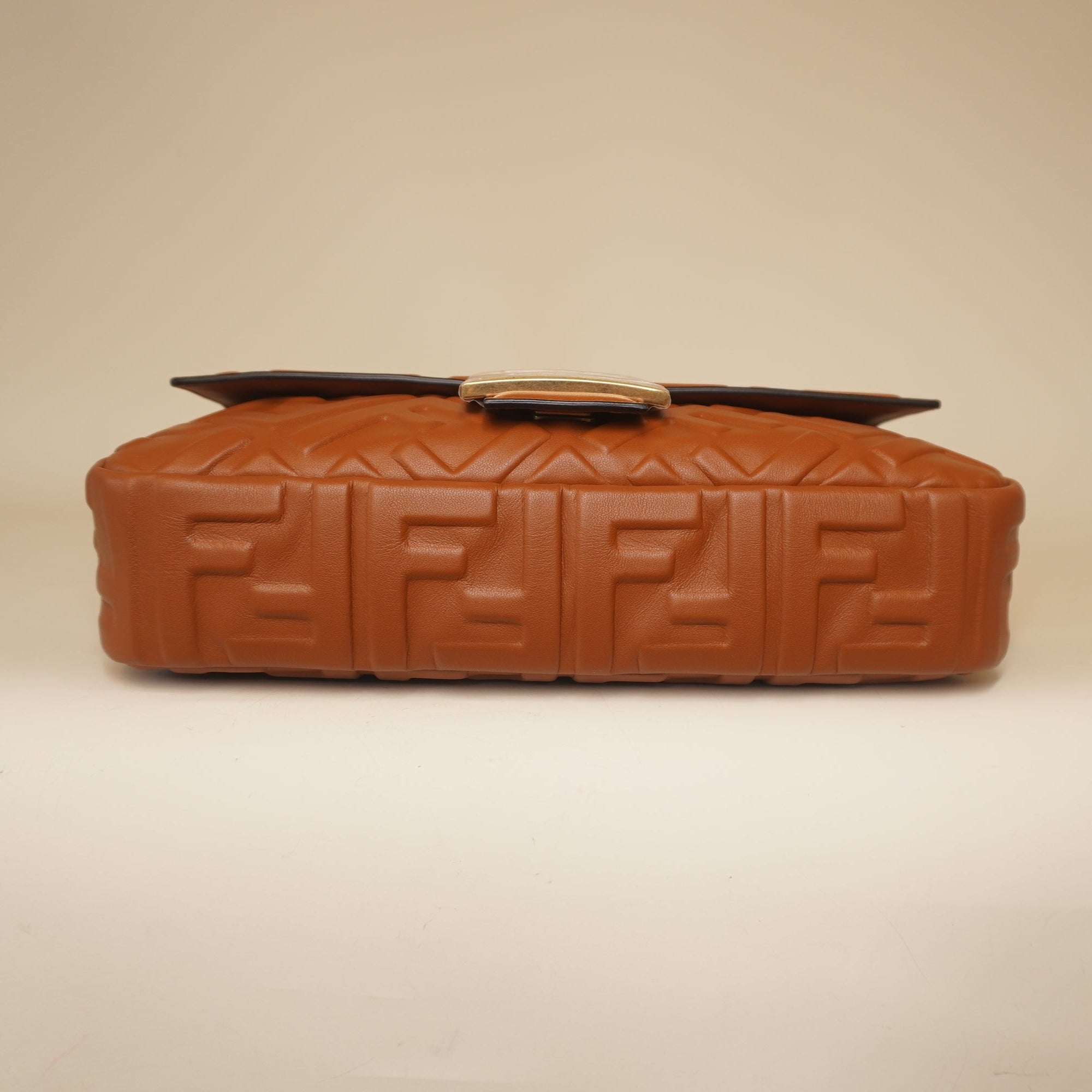 PRE-OWNED Baguette Brown Calfskin Shoulder Bag