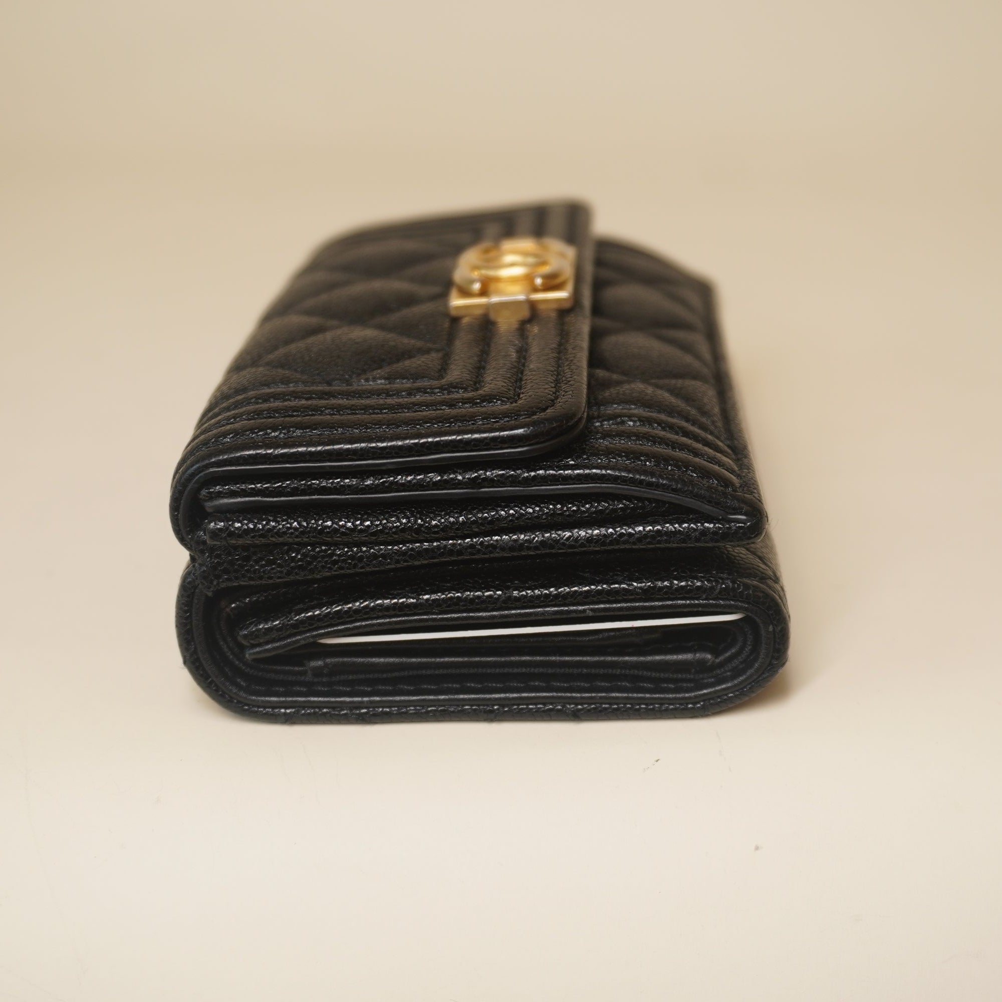 PRE-OWNED Le Boy Black Caviar Compact wallet
