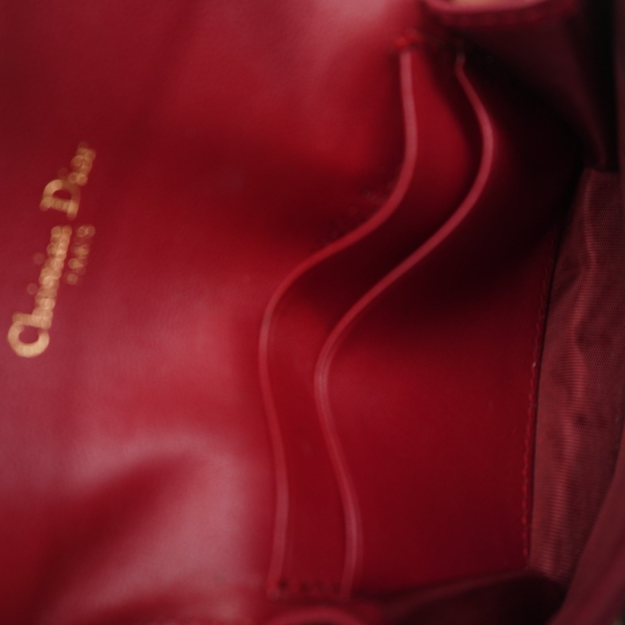PRE-OWNED Goatskin Saddle Card Holder Burgundy