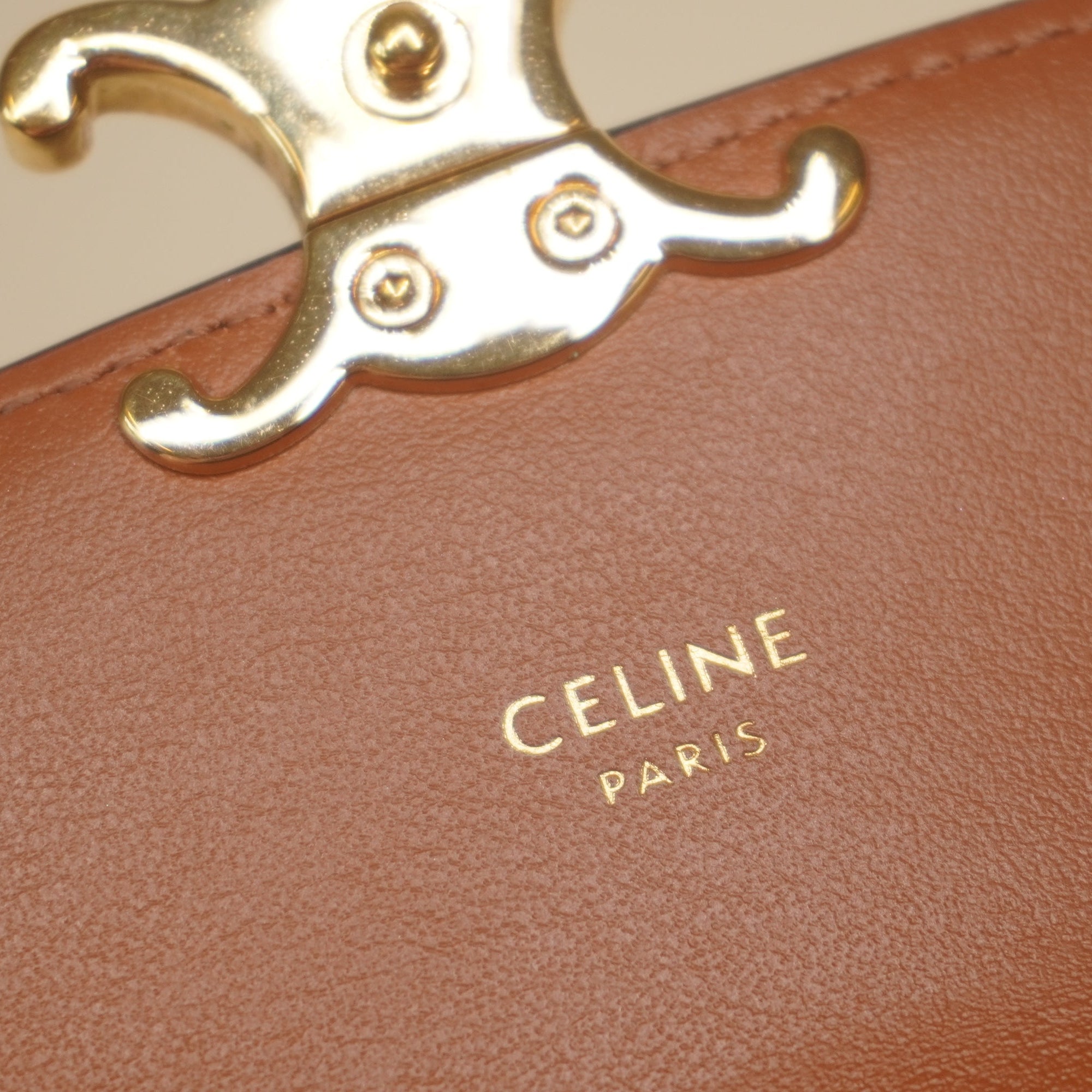 PRE-OWNED Tri-fold Wallet Small Triomphe Brown