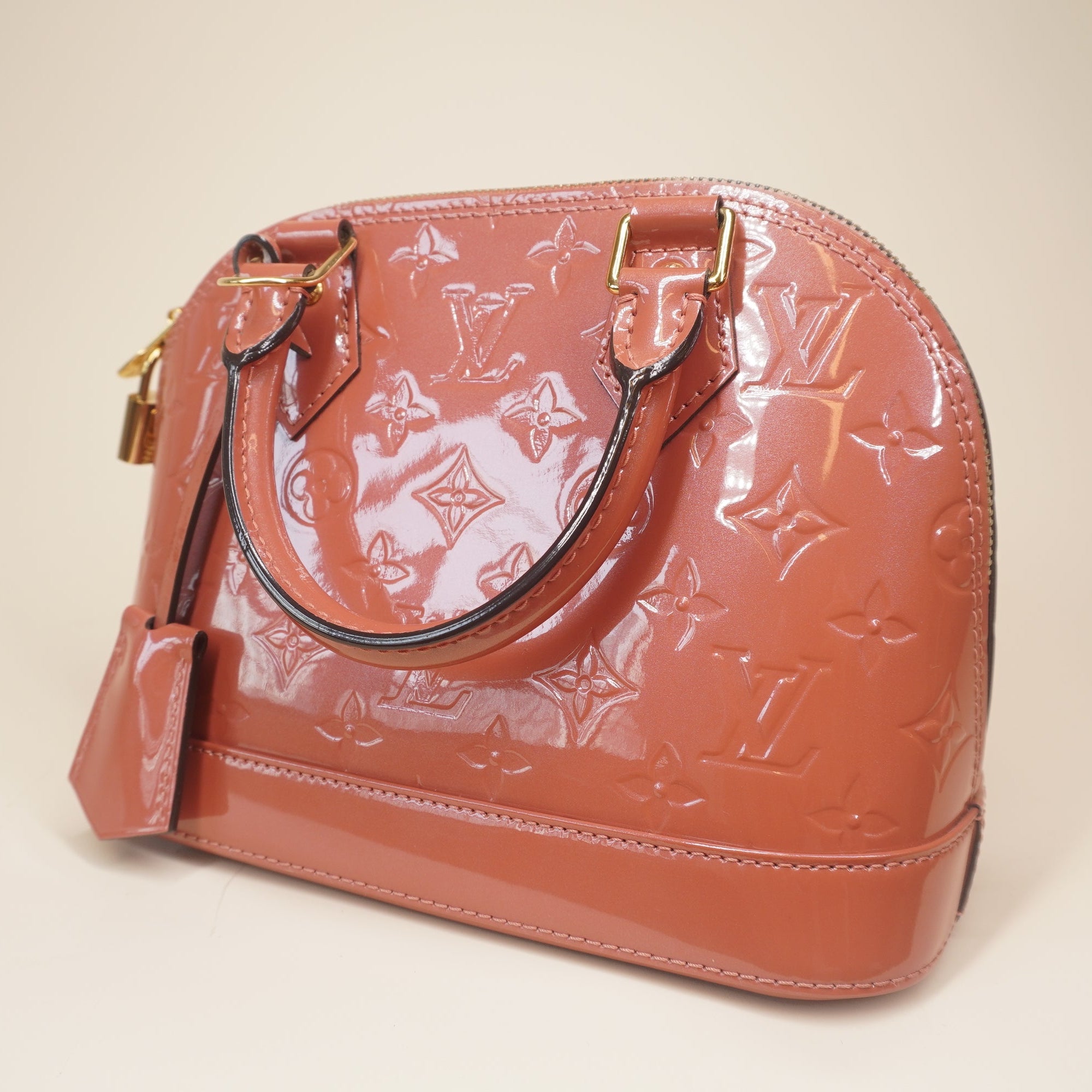 PRE-OWNED Alma BB Dusty Pink Vernis Shoulder Bag