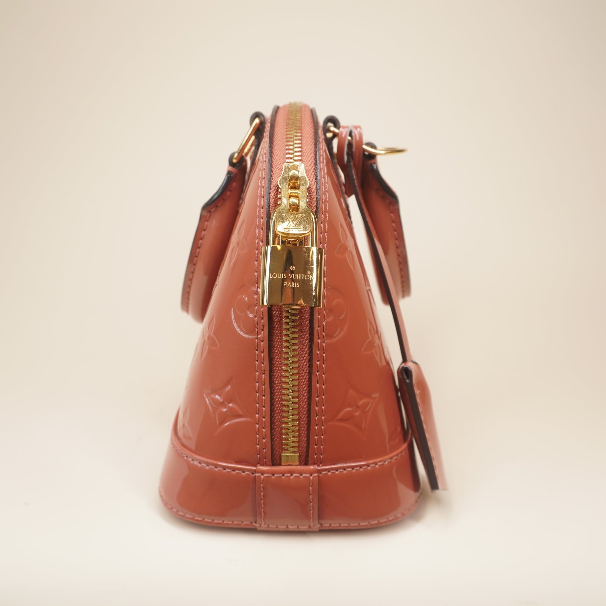 PRE-OWNED Alma BB Dusty Pink Vernis Shoulder Bag