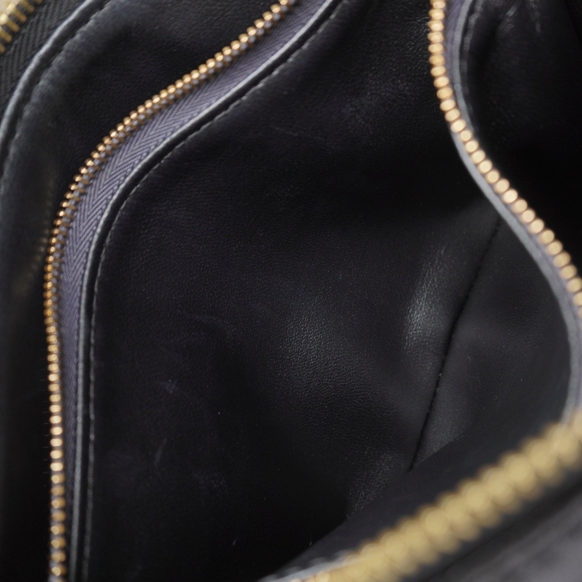 PRE-OWNED LV Black Crystals Lambskin Embossed Monogram Coussin BB
