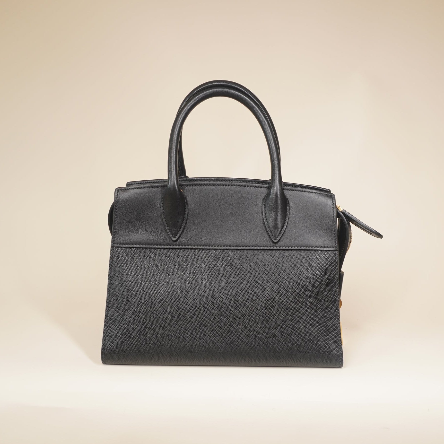 PRE-OWNED Black Saffiano City Calfskin Small Esplanade Tote