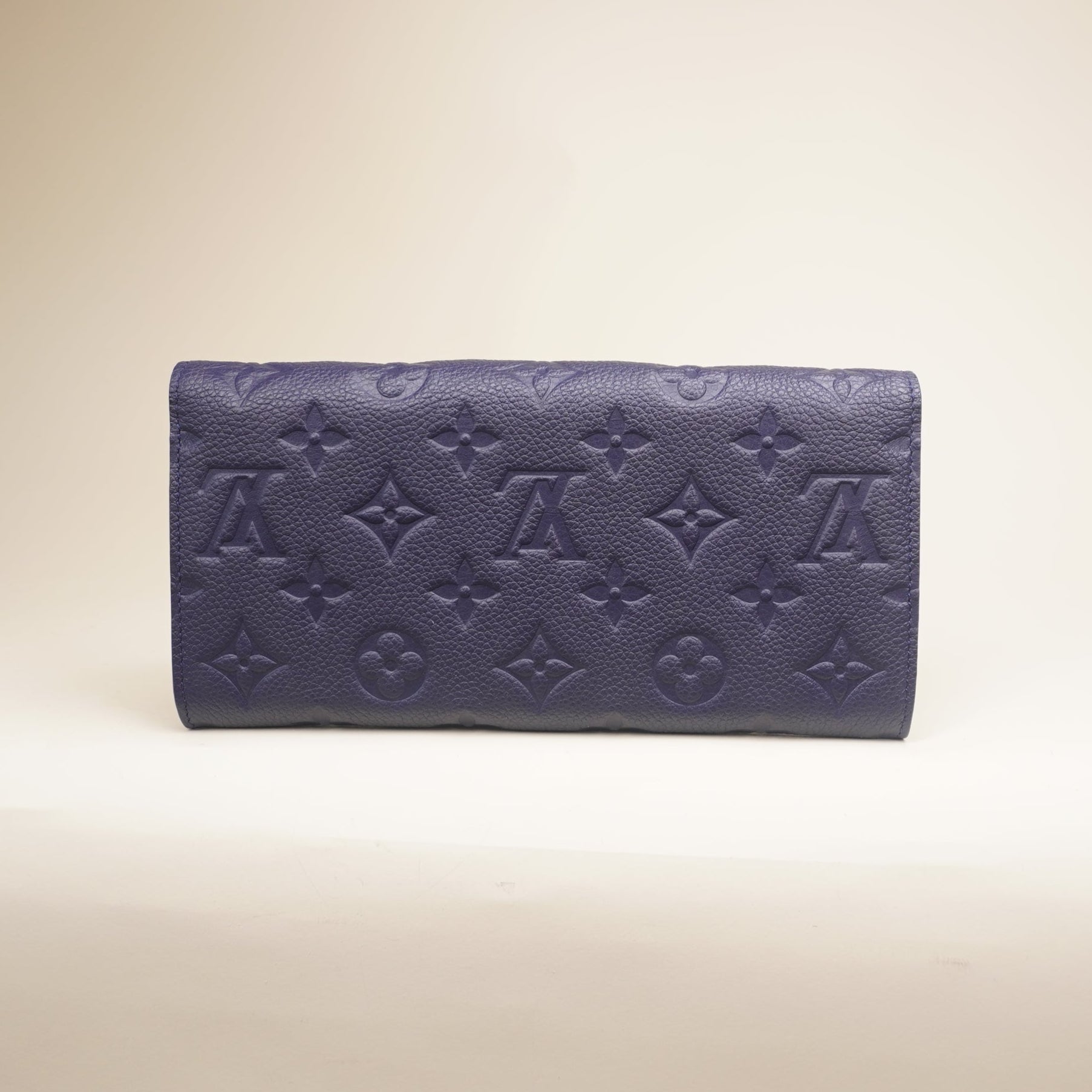 PRE-OWNED LV Navy Blue Canvas Empreinte Curieuse Wallet
