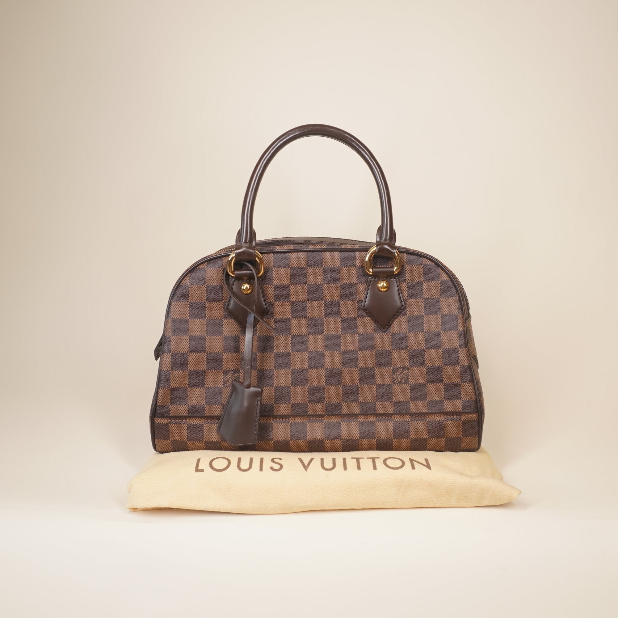 PRE-OWNED LV Damier Ebene Canvas Duomo Boston Bag