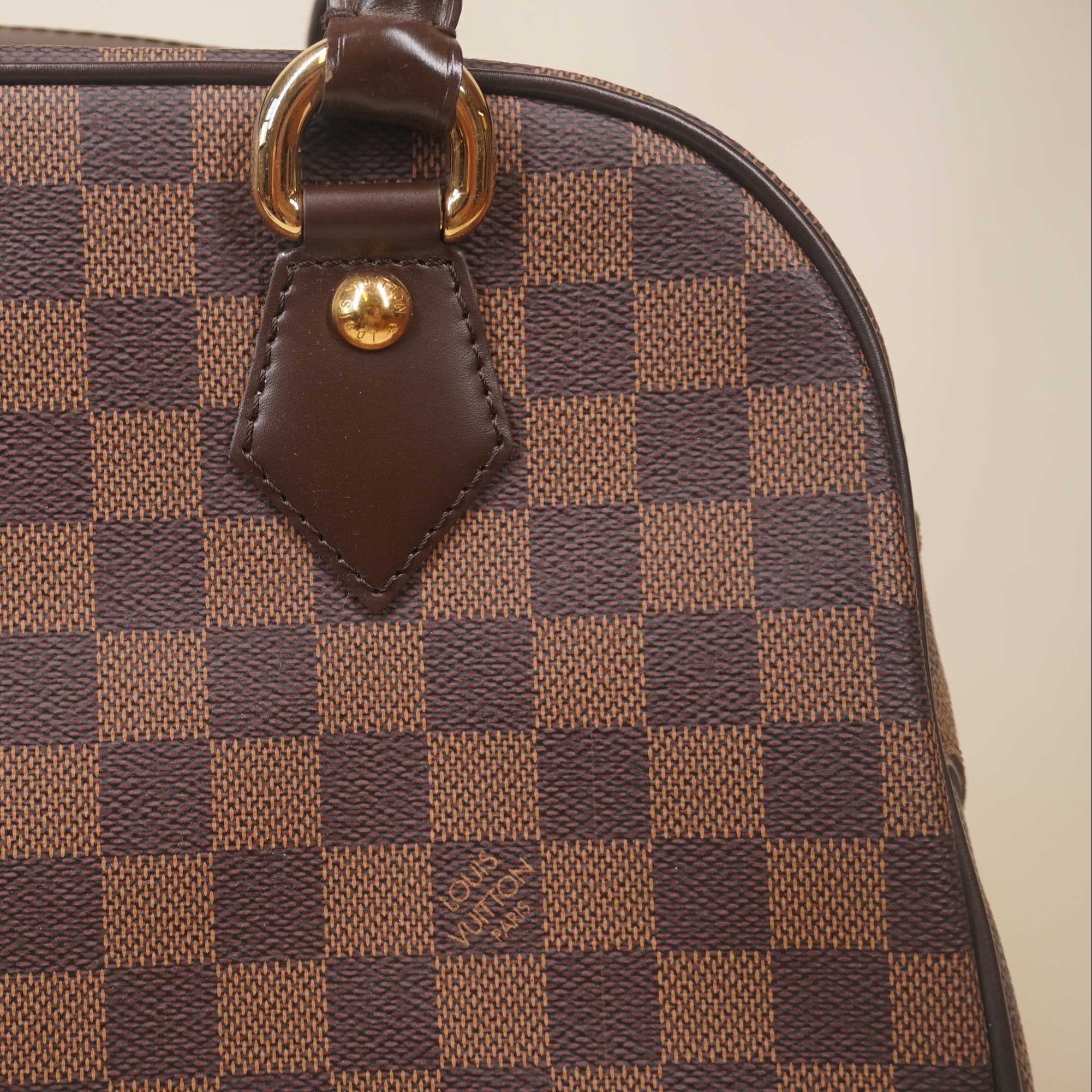 PRE-OWNED LV Damier Ebene Canvas Duomo Boston Bag