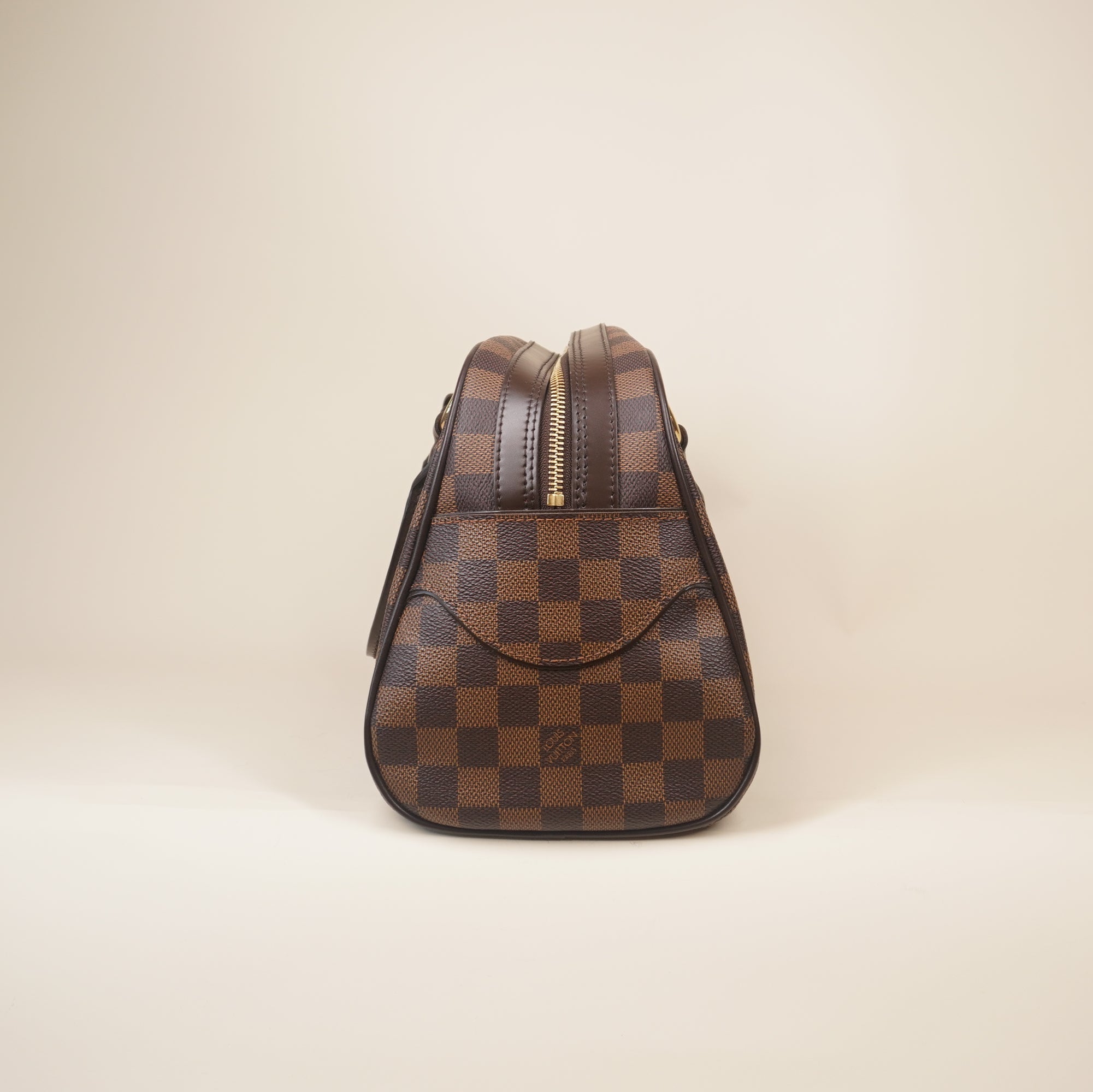 PRE-OWNED LV Damier Ebene Canvas Duomo Boston Bag