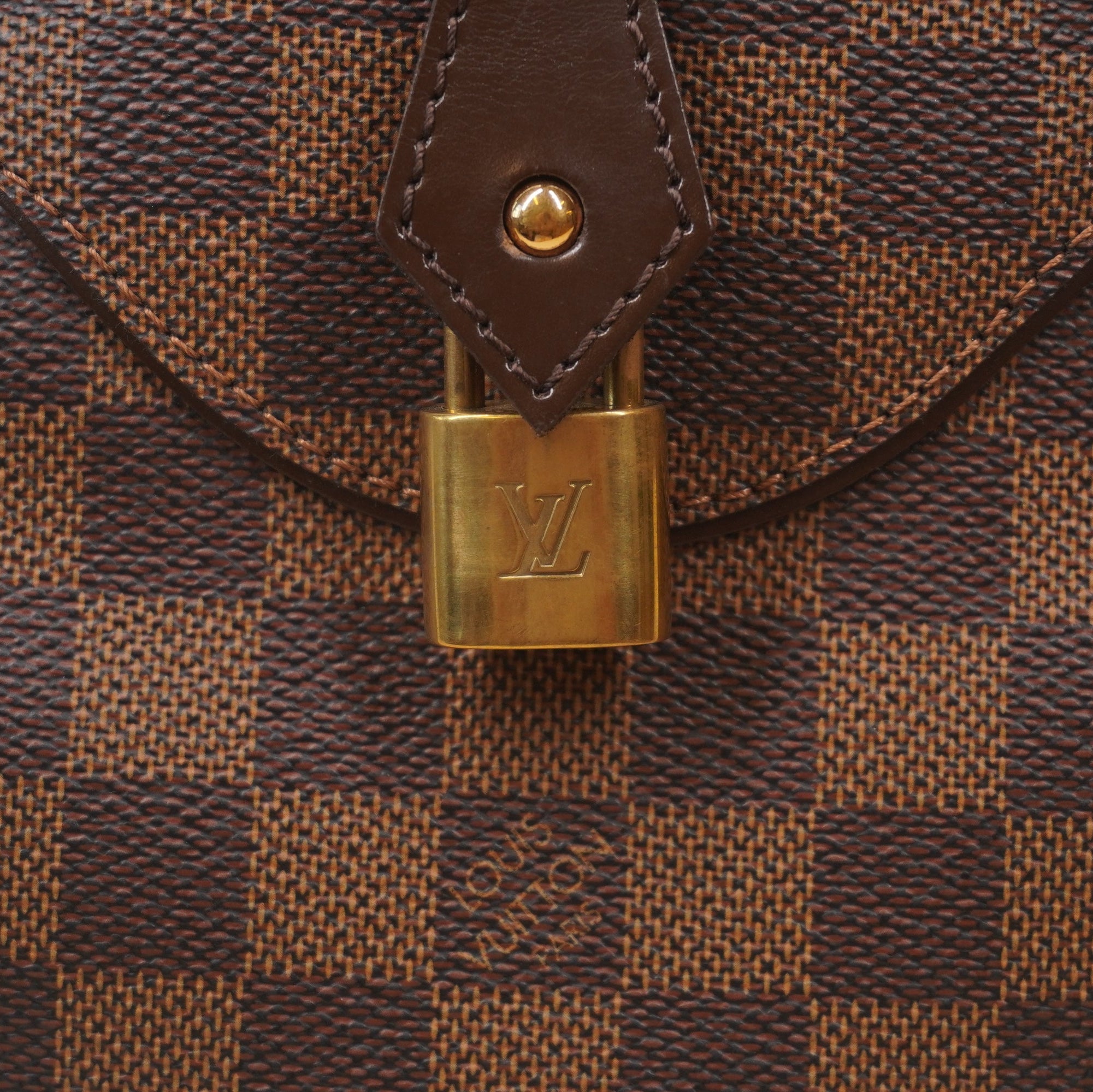 PRE-OWNED LV Damier Ebene Canvas Duomo Boston Bag