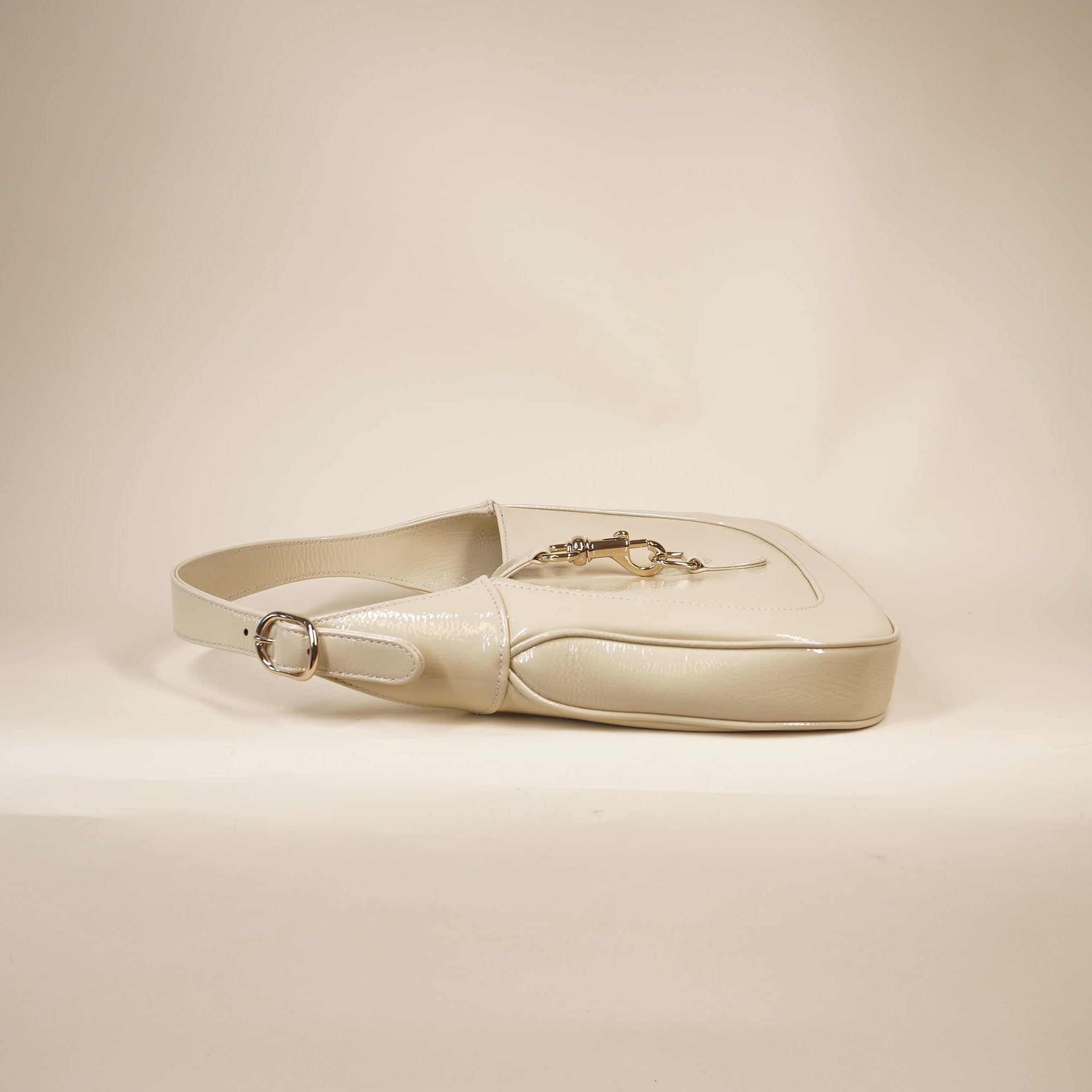 PRE-OWNED Jackie 1961 Shoulder Bag Cream Patent Leather