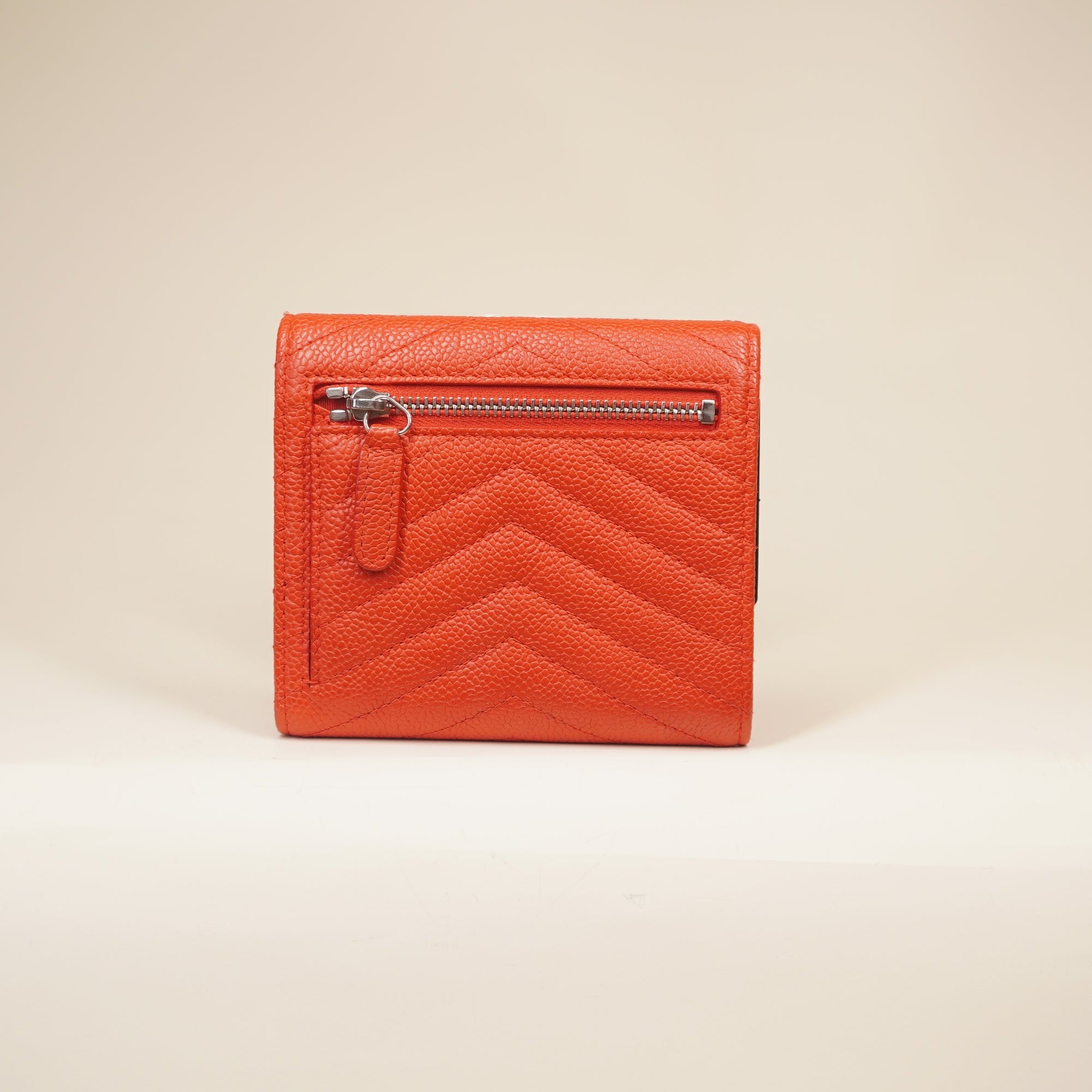 PRE-OWNED Classic Flap CF Orange Short Wallet