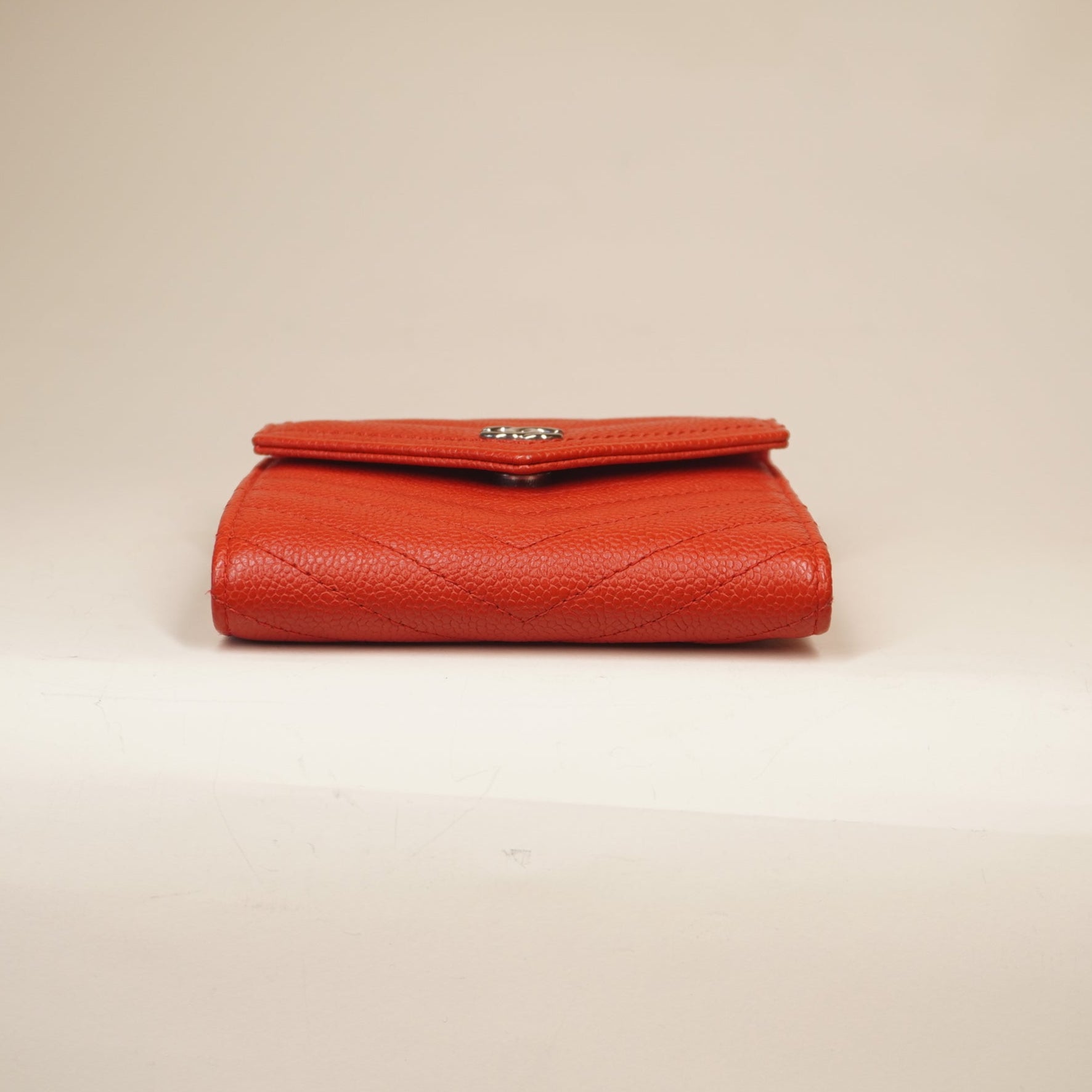 PRE-OWNED Classic Flap CF Orange Short Wallet