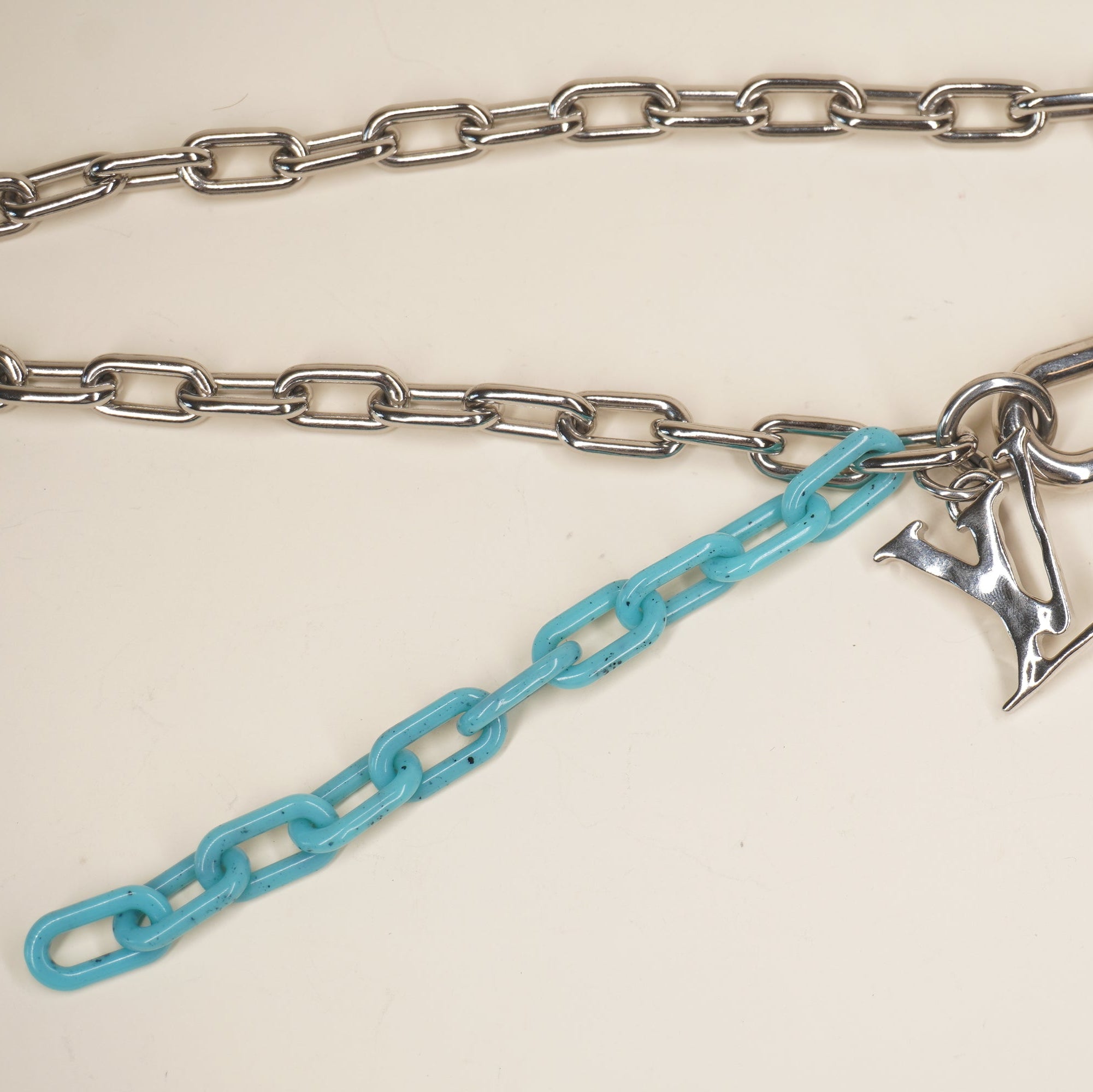 PRE-OWNED LV Shape Key Chain Bag Charm and Key Holder Metal