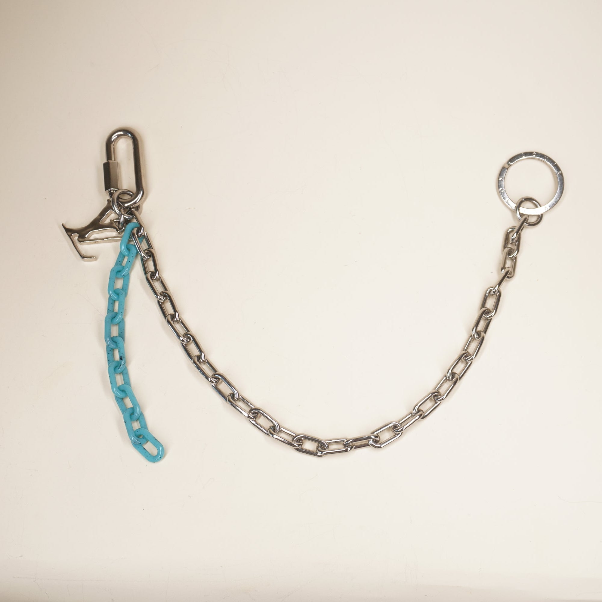 PRE-OWNED LV Shape Key Chain Bag Charm and Key Holder Metal