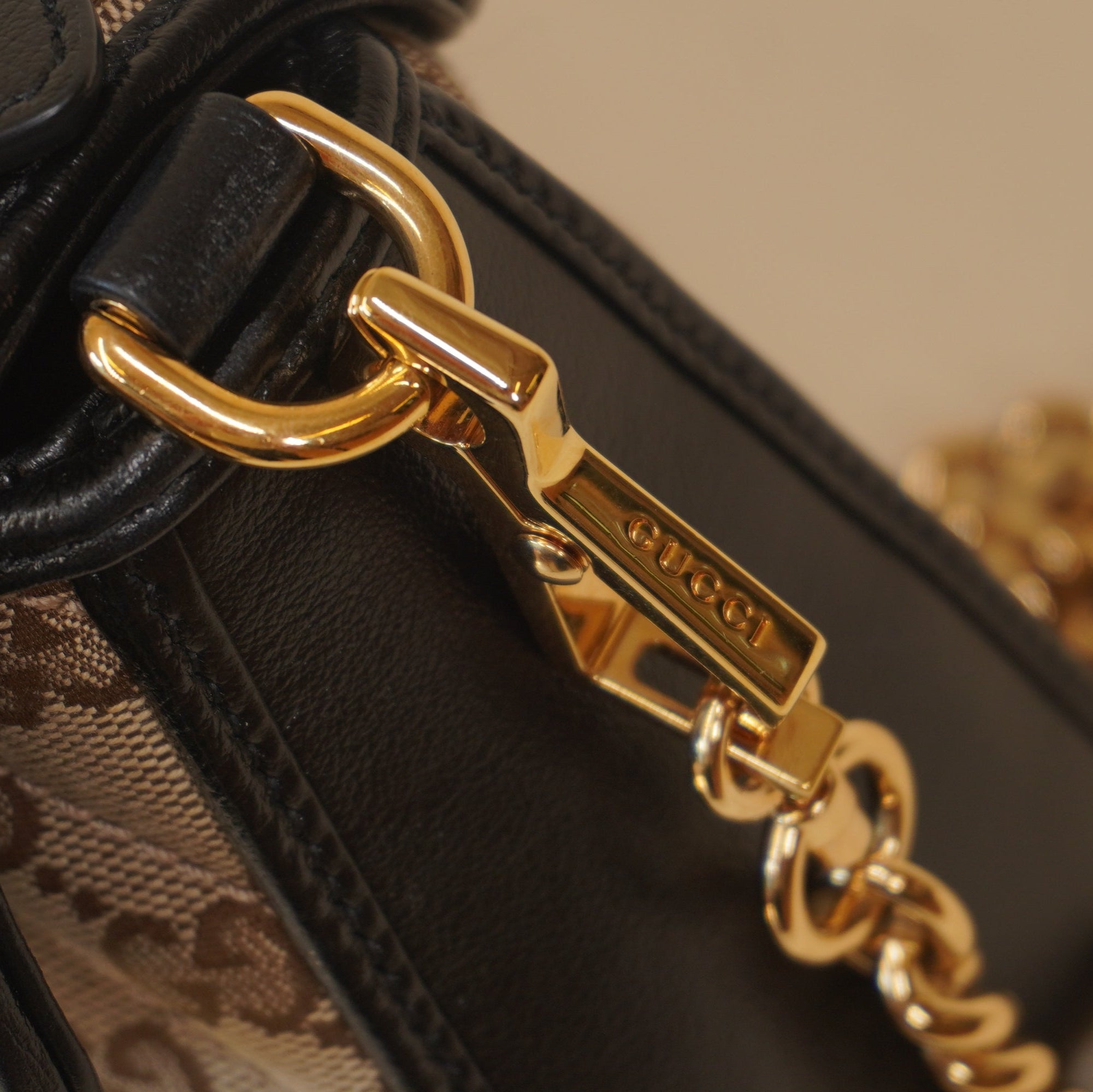 PRE-OWNED Monogram Azalea Calfskin Matelasse Diagonal Small GG Marmont Top Handle Shoulder Bag
