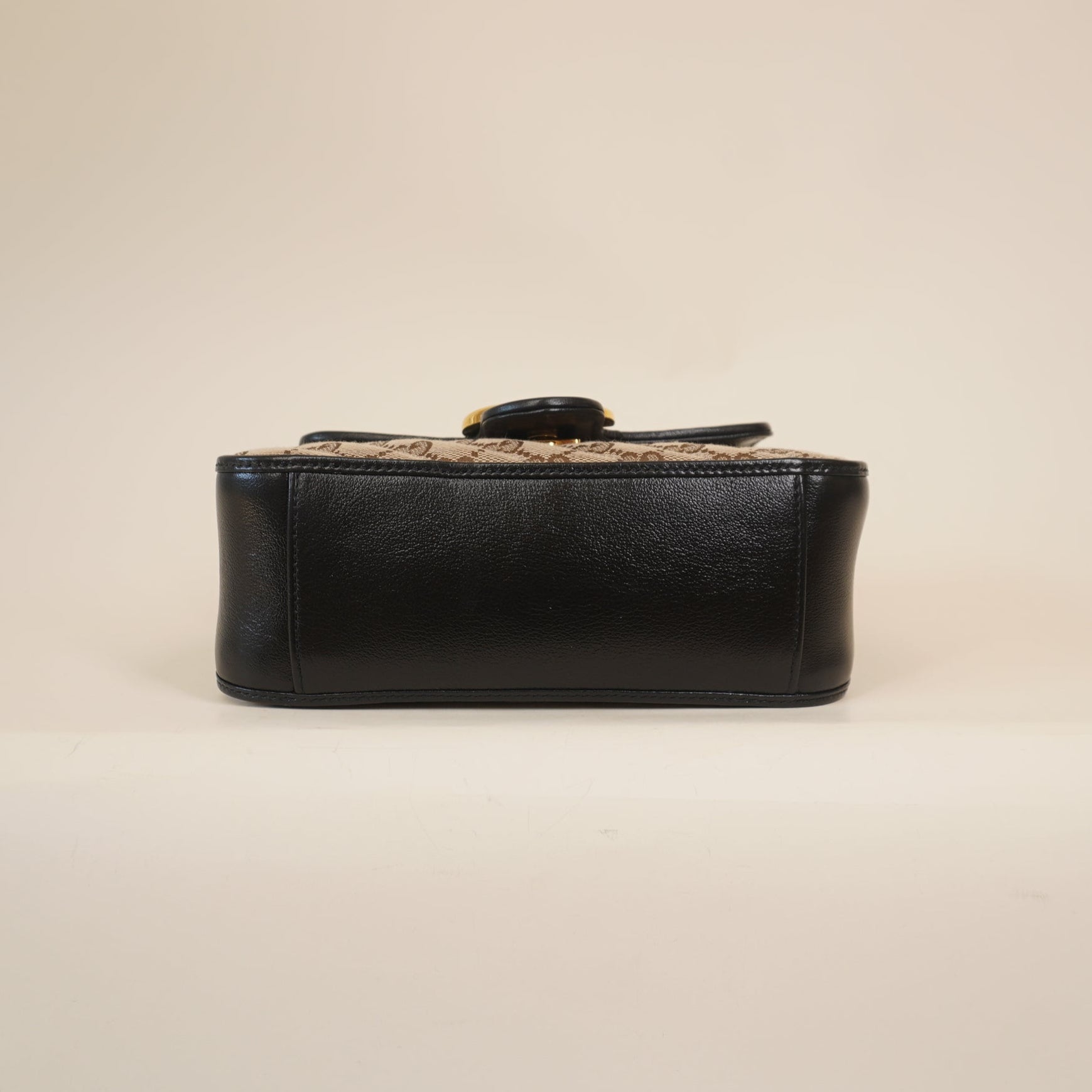 PRE-OWNED Monogram Azalea Calfskin Matelasse Diagonal Small GG Marmont Top Handle Shoulder Bag