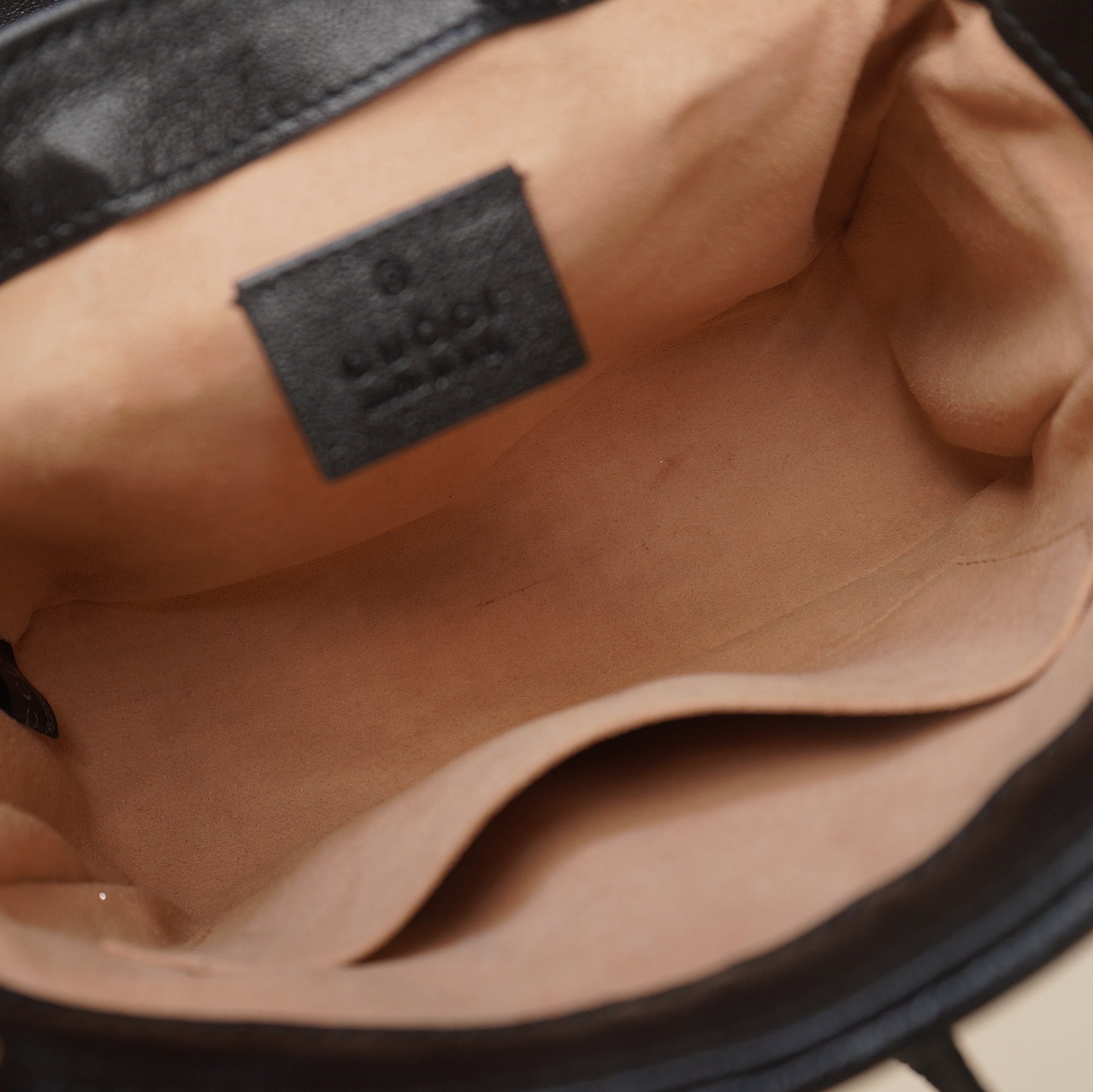 PRE-OWNED Monogram Azalea Calfskin Matelasse Diagonal Small GG Marmont Top Handle Shoulder Bag