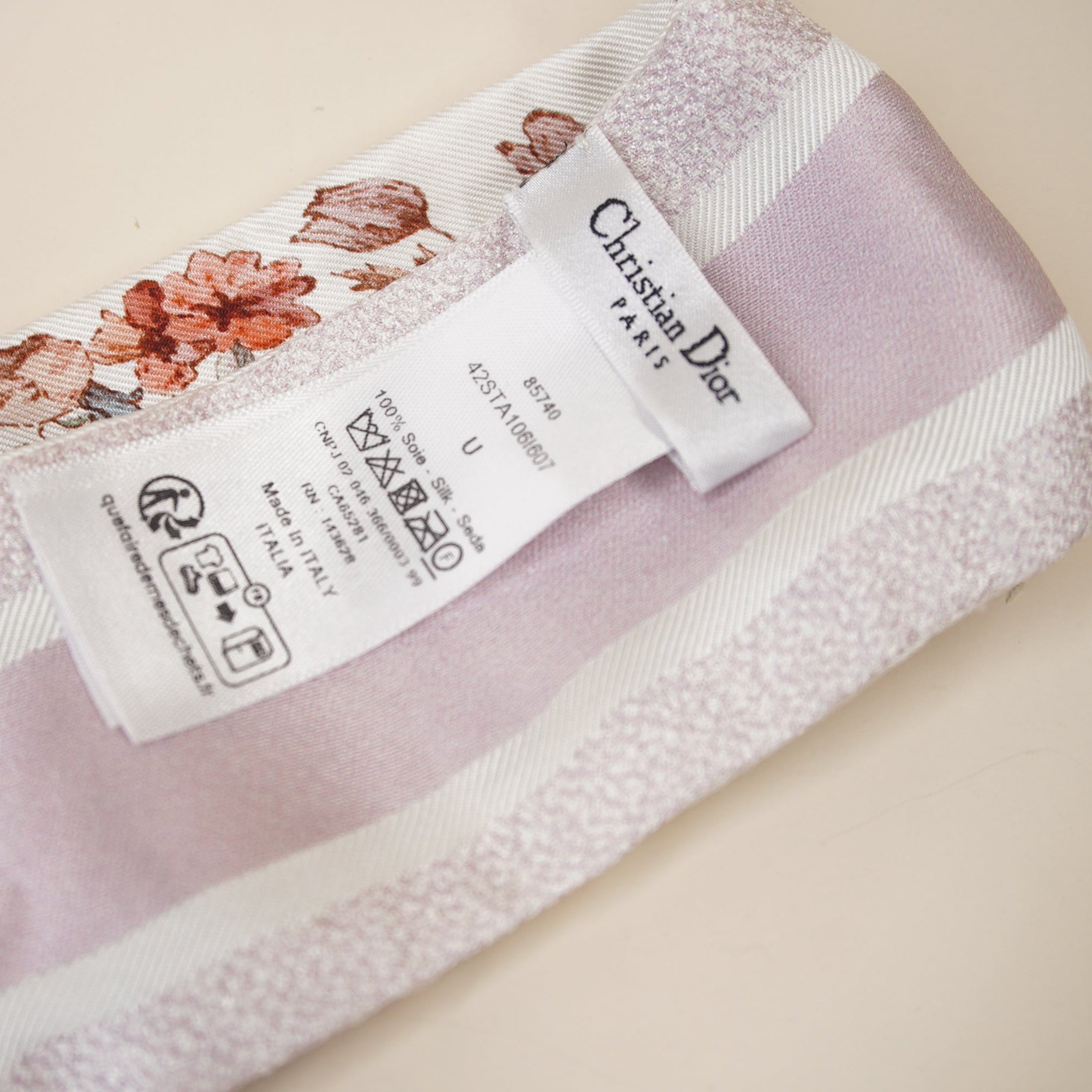 PRE-OWNED Silk Floral Lavender Twilly