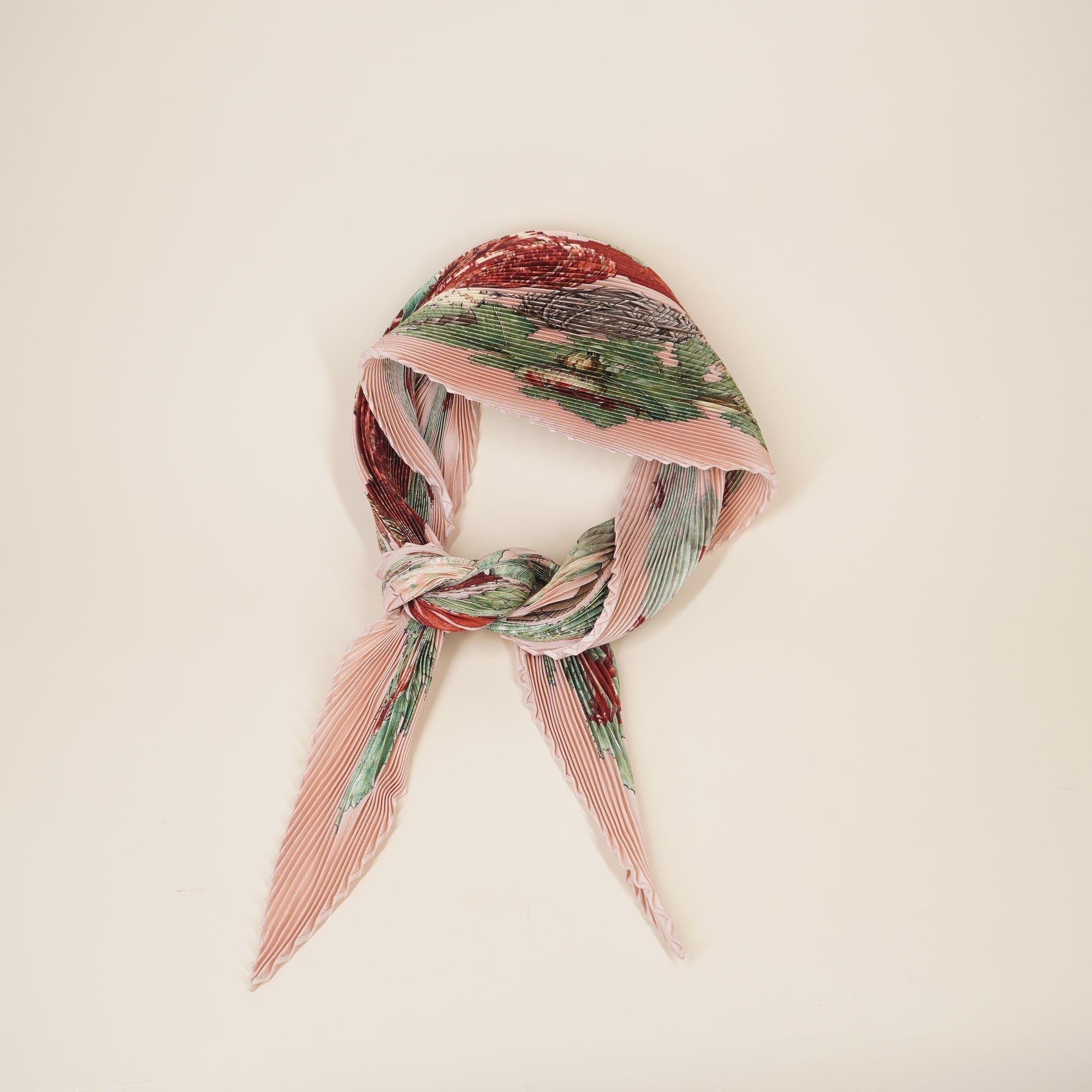PRE-OWNED Caleprice Scarf Light Pink Bordeaux Multi