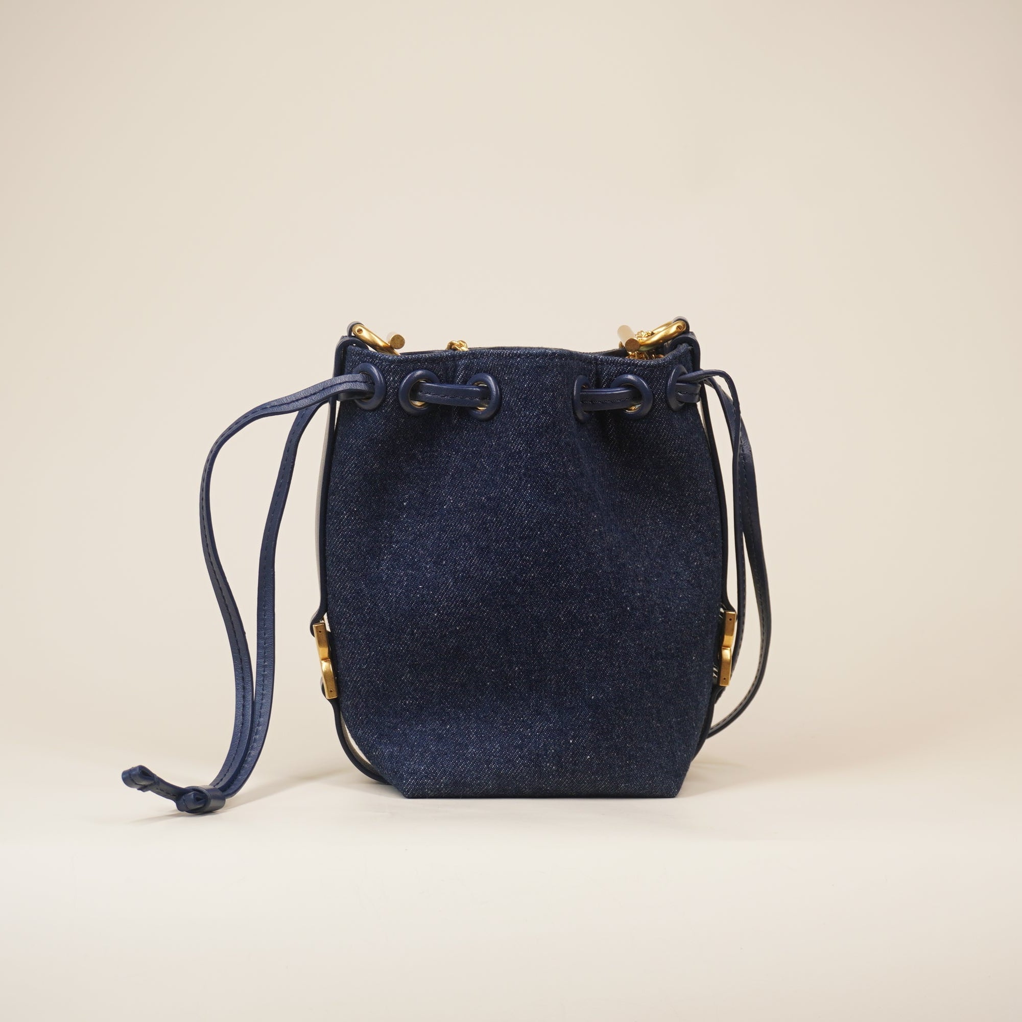 PRE-OWNED Denim Blue Marci Micro Bucket Crossbody Bag