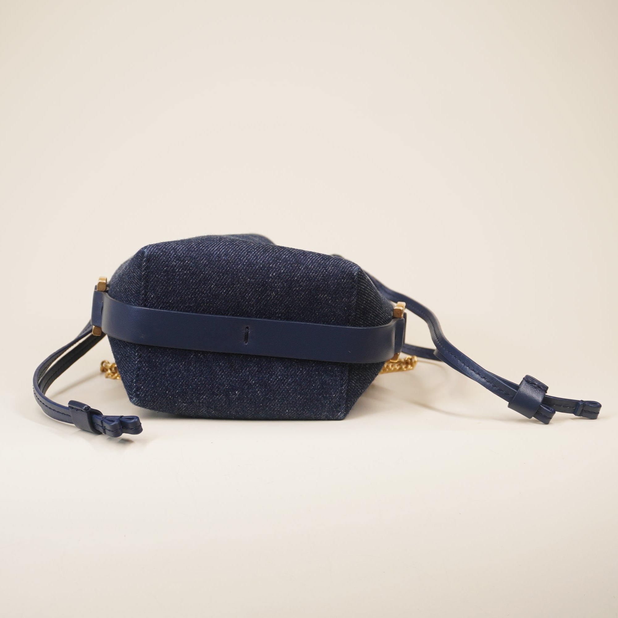 PRE-OWNED Denim Blue Marci Micro Bucket Crossbody Bag